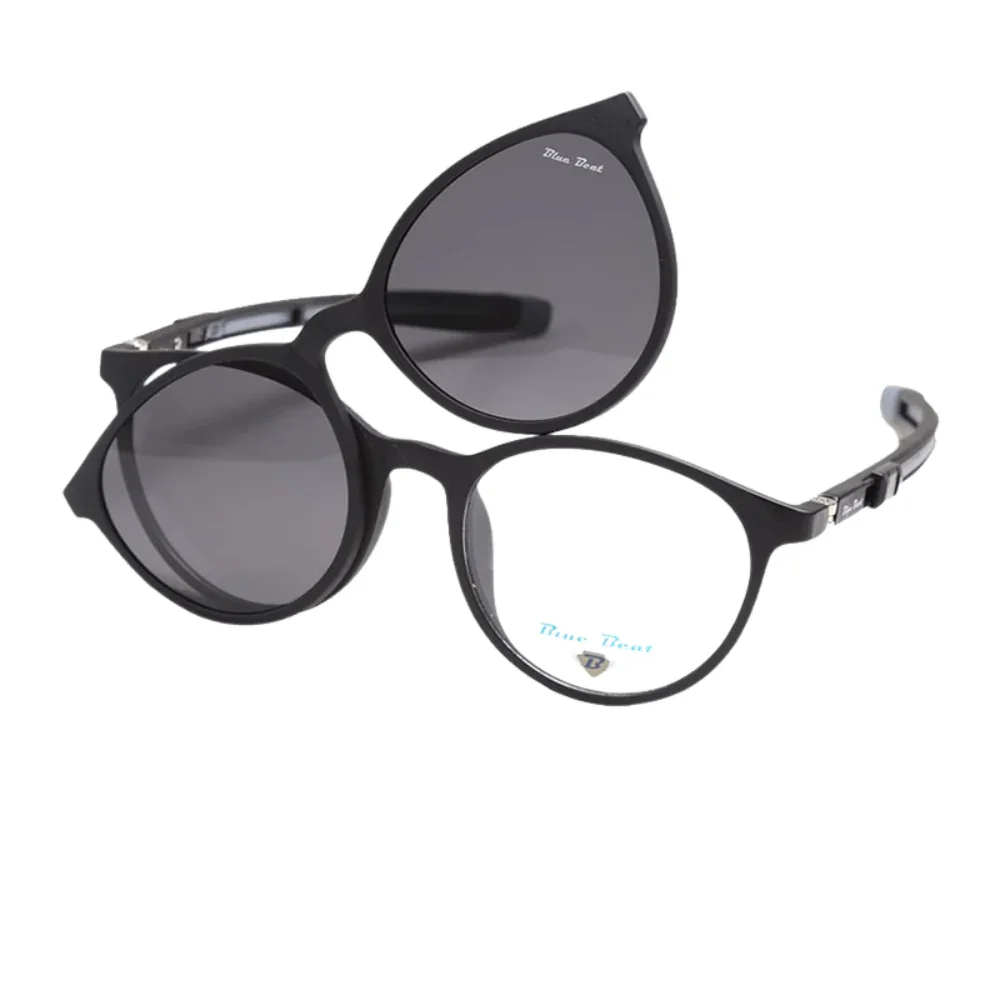 BlueBeat Kids Cat-Eye Black Clip-On Eyeglasses 2-in-1 - Image 2