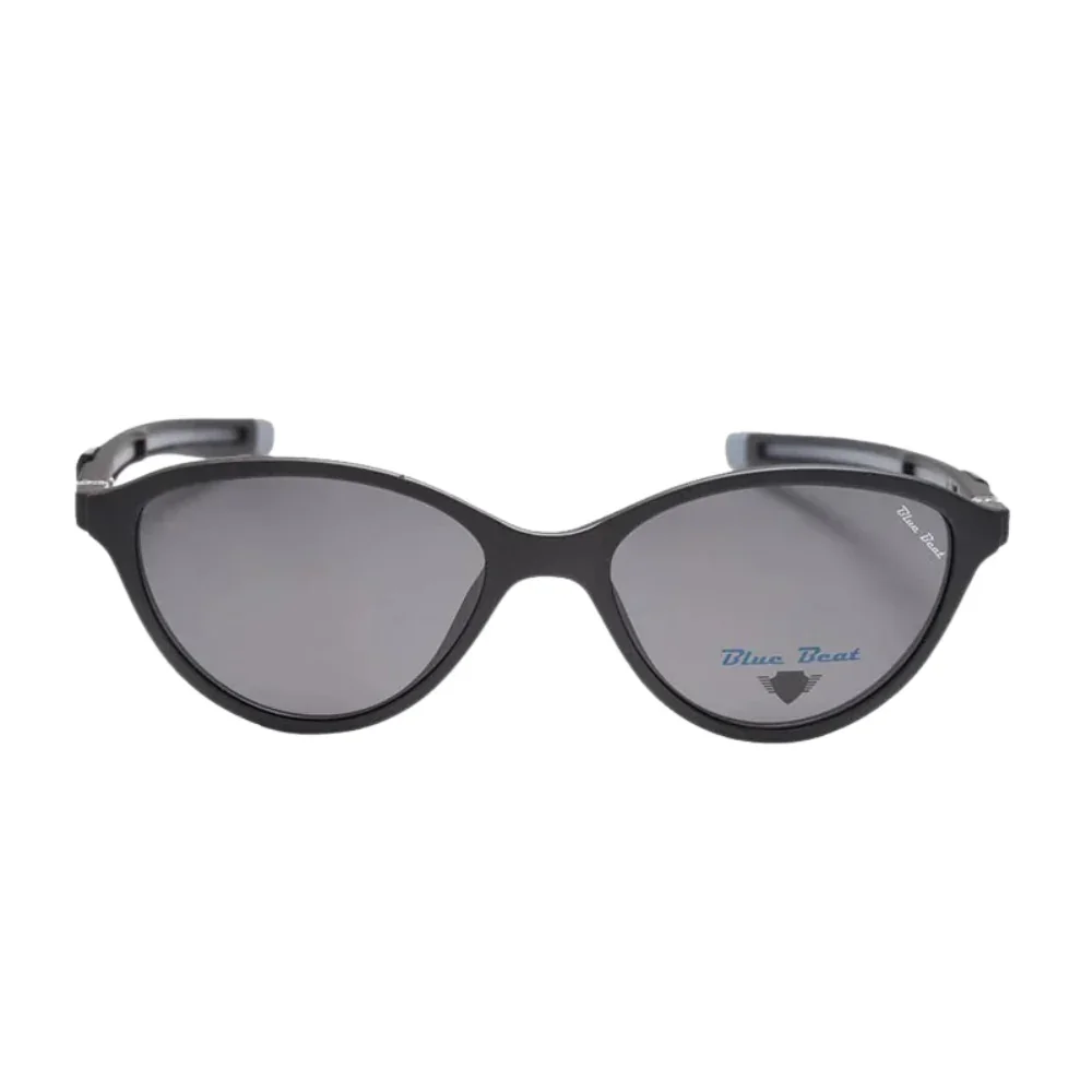 BlueBeat Kids Cat-Eye Black Clip-On Eyeglasses-in-1