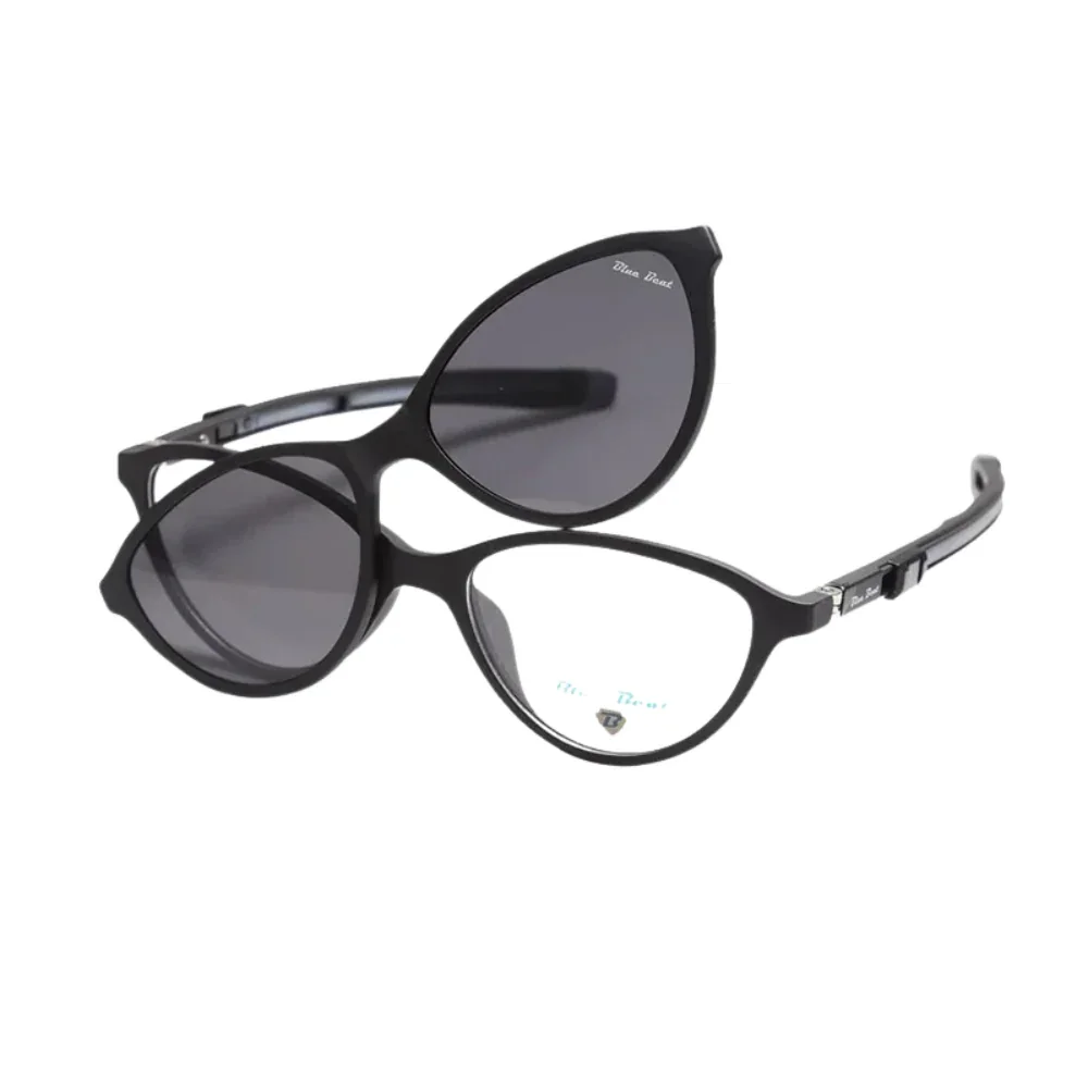 BlueBeat Kids Cat-Eye Black Clip-On Eyeglasses-in-1 - Image 2