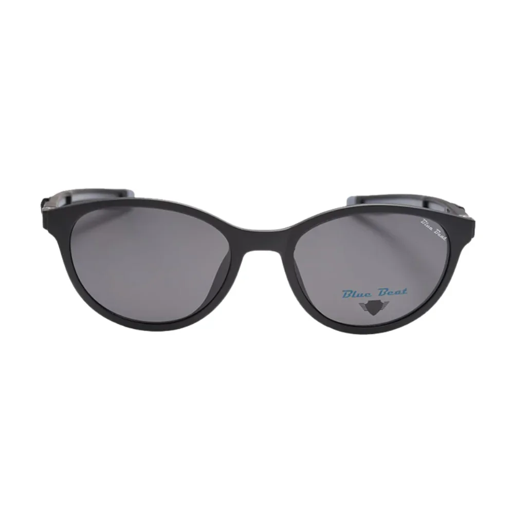 BlueBeat Kids Cat-Eye Black Clip-On Eyeglasses-in-1