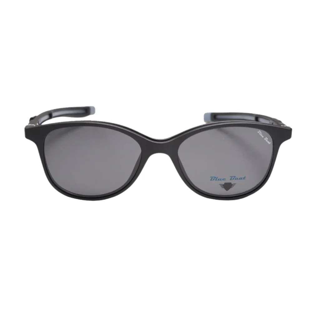 BlueBeat Kids Cat-Eye Black Clip-On Eyeglasses 2-in-1