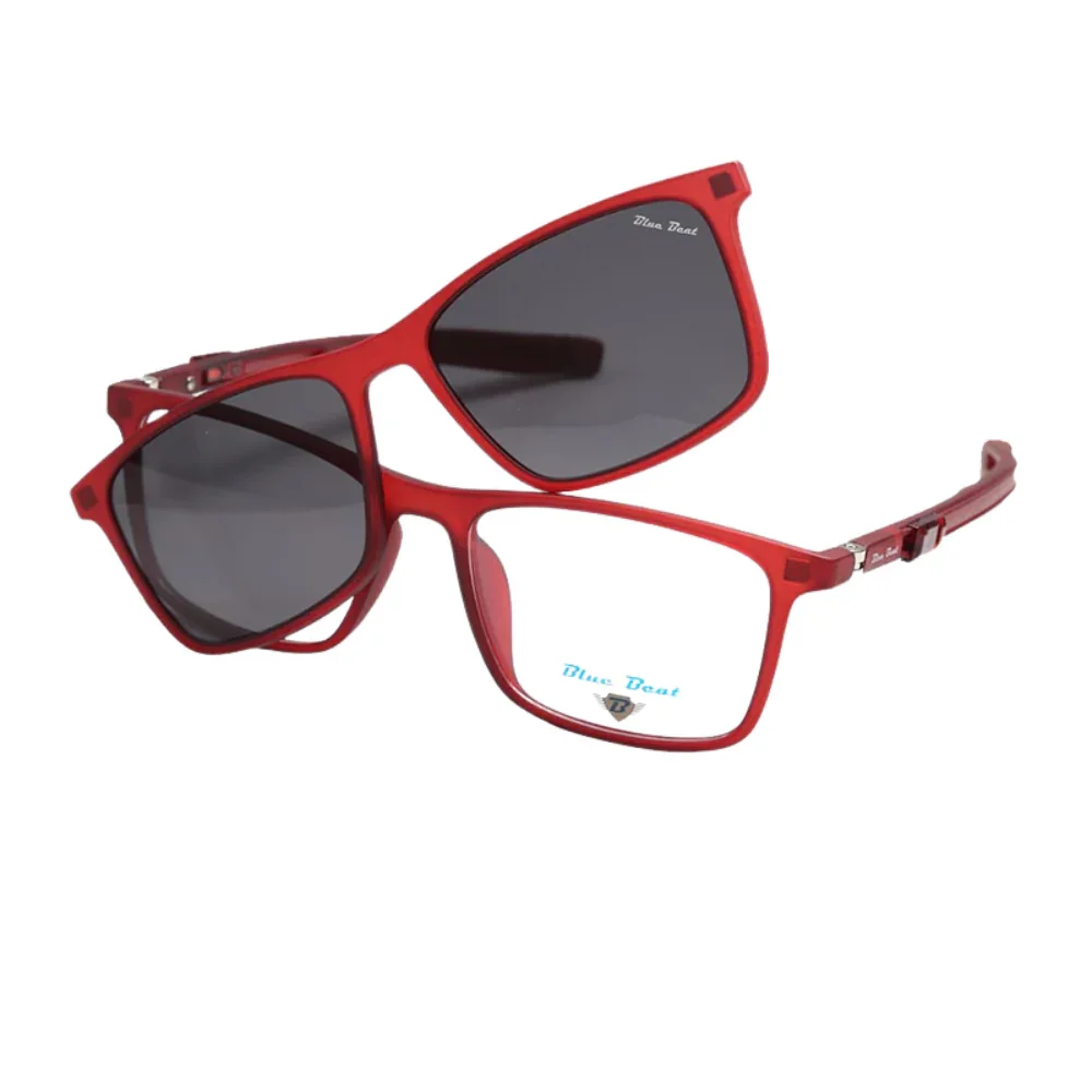 BlueBeat Kids Red Clip-On Eyeglasses 2-in-1 - Image 2