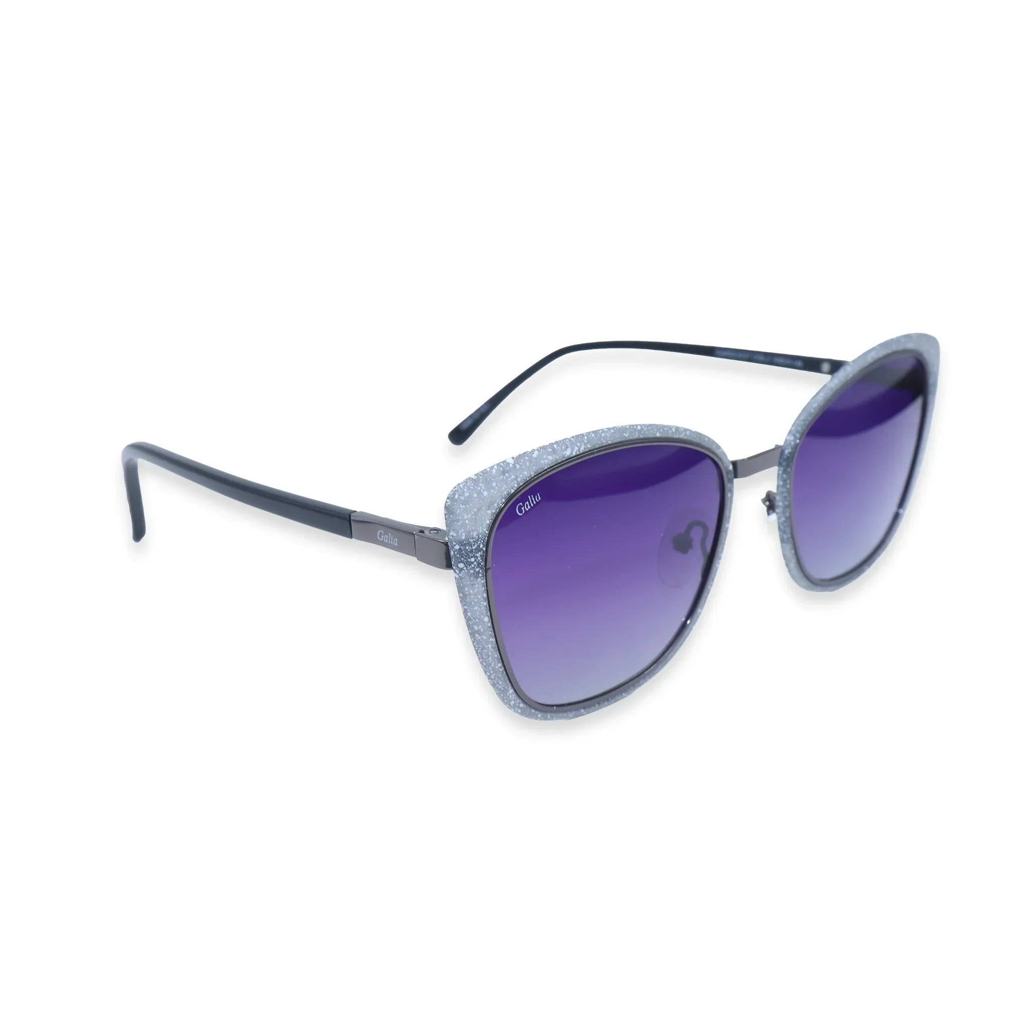 Galia Gray Cat-eye Acetate Full Rim Sunglasses - Image 2