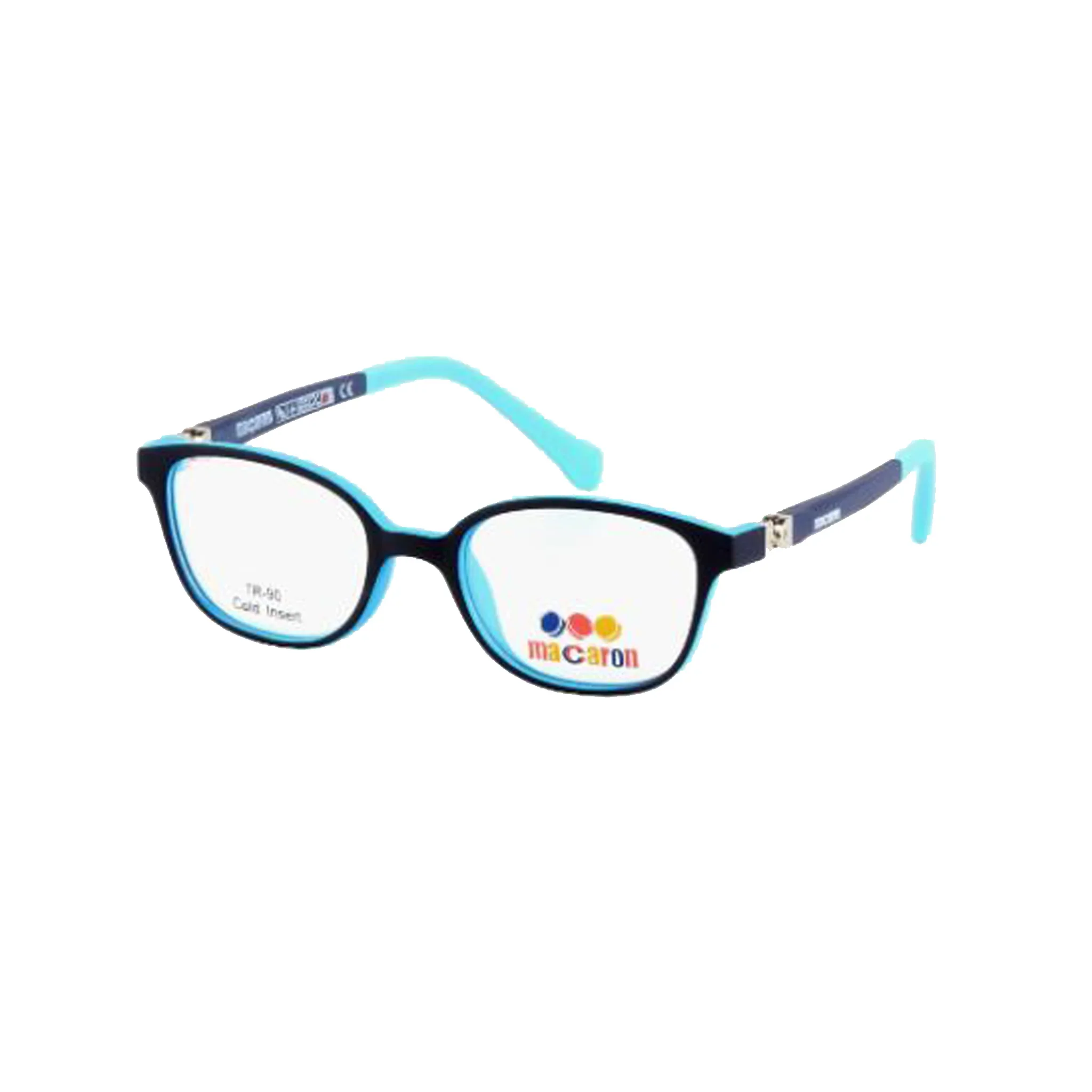 Macaron Blue Round Acetate Full Rim Eyeglasses for Kids - Image 2