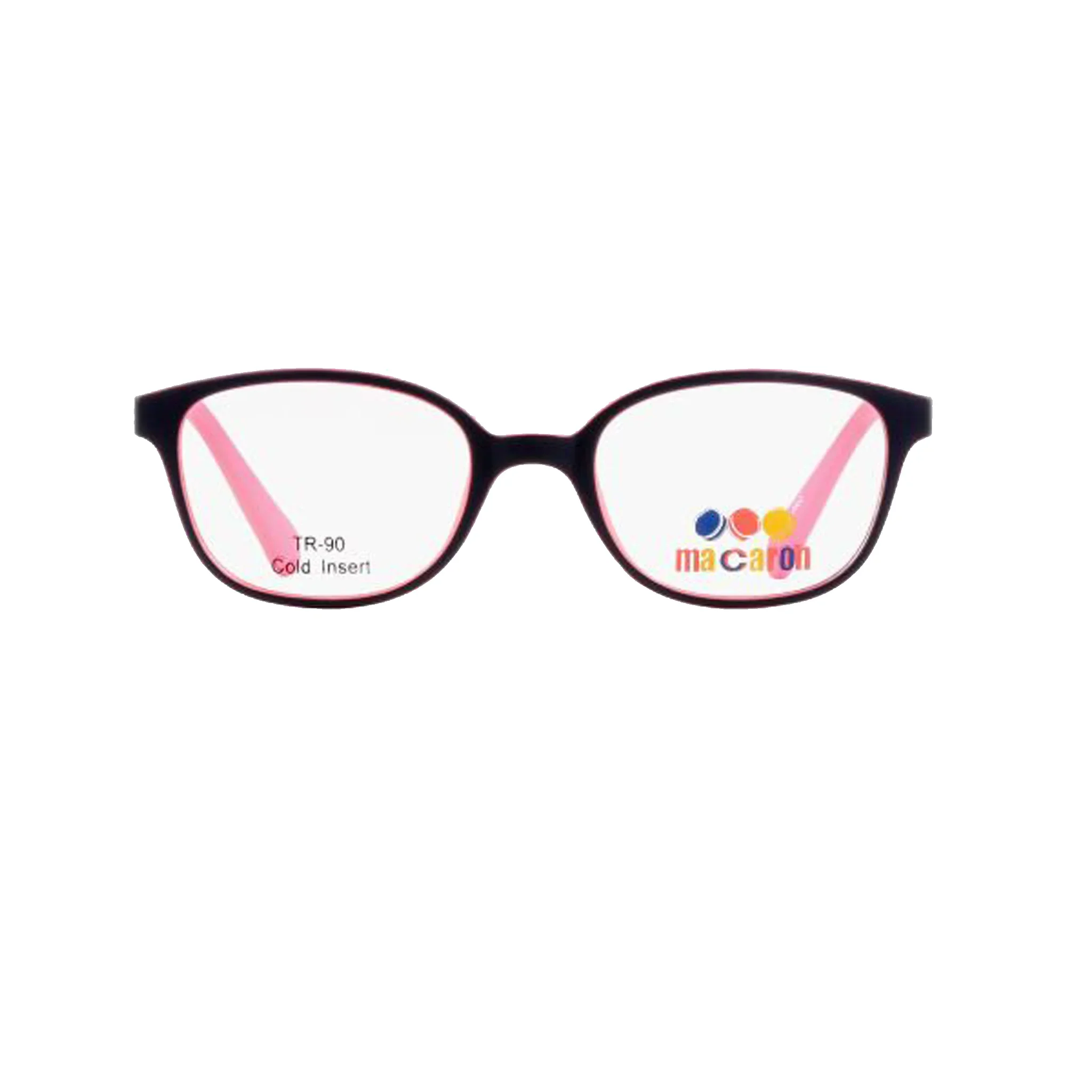 Macaron Pink Round Acetate Full Rim Eyeglasses for Kids