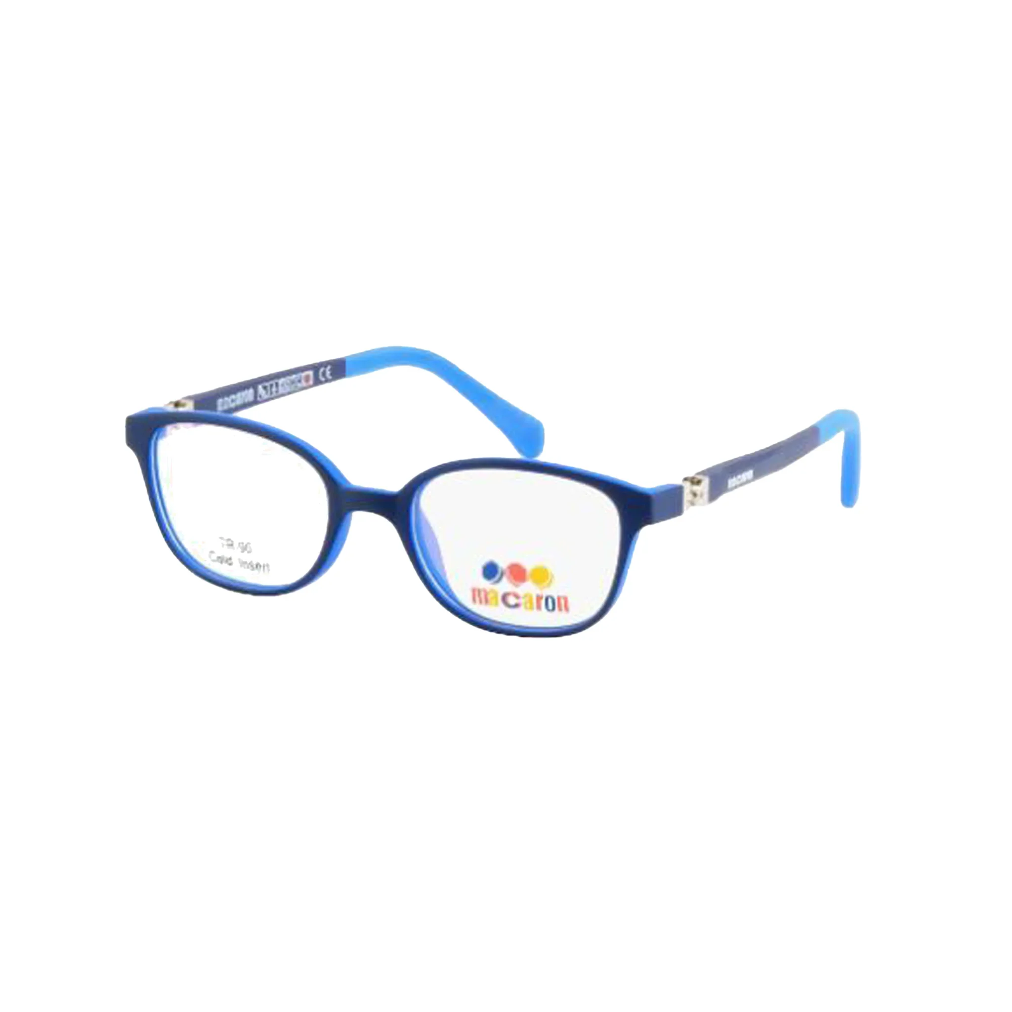 Macaron Blue Round Acetate Full Rim Eyeglasses for Kids - Image 2