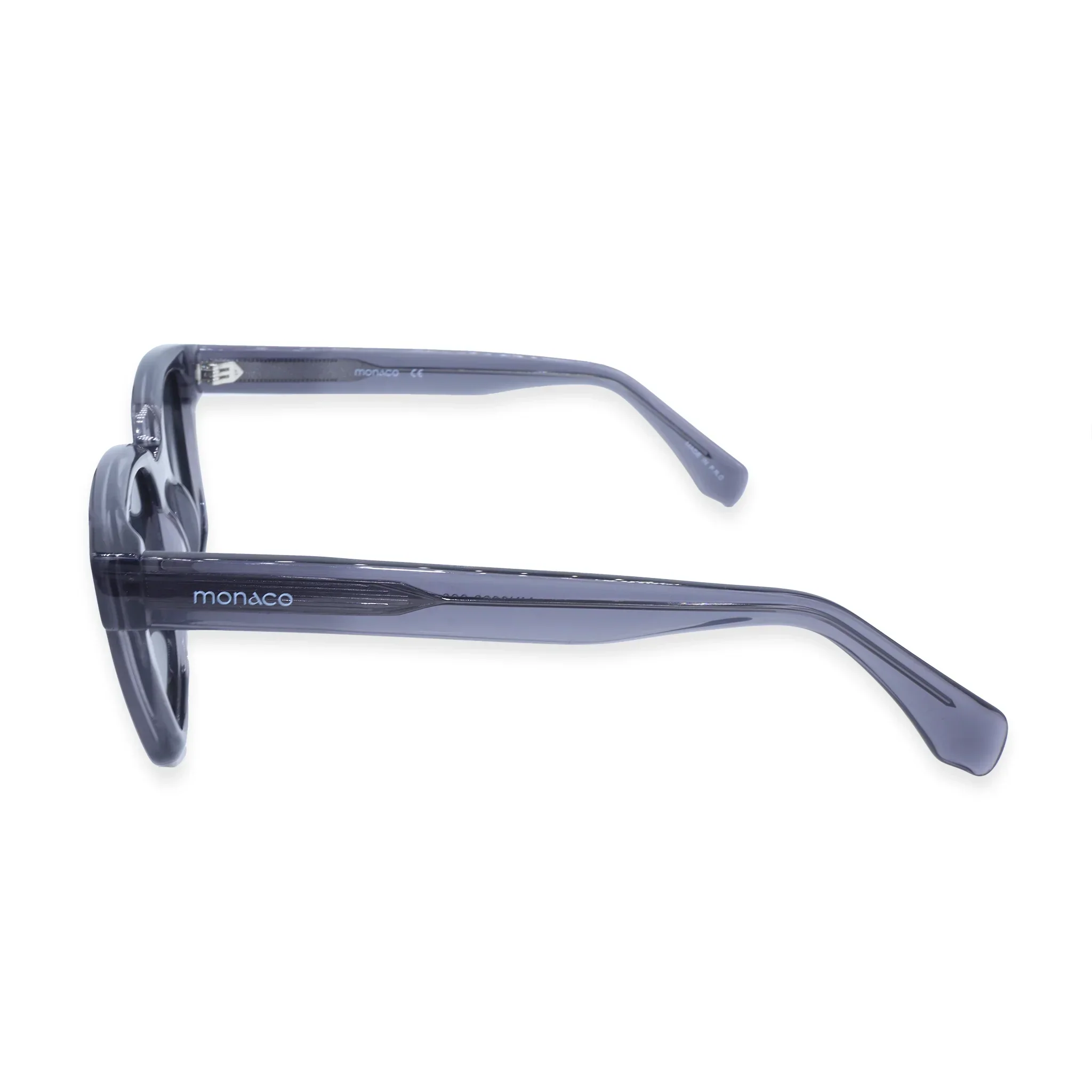 Monaco Grey Square Acetate Full Rim Sunglasses - Image 3