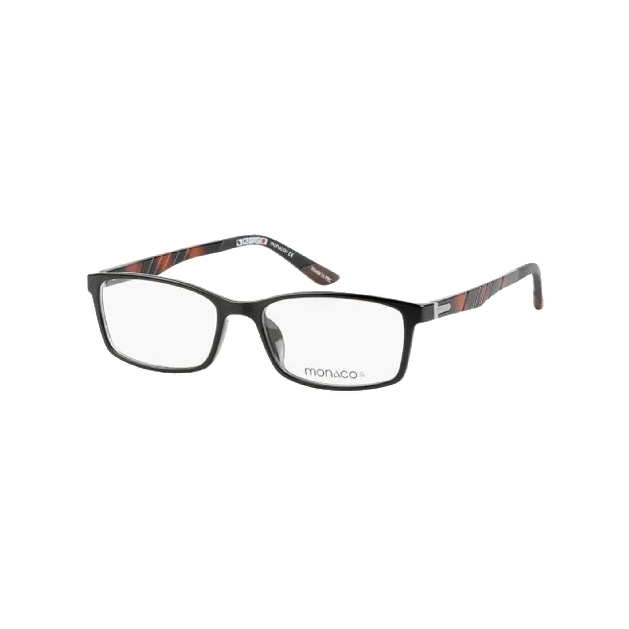 Monaco Lite Black Rectangle Acetate Full Rim Eyeglasses - Image 2
