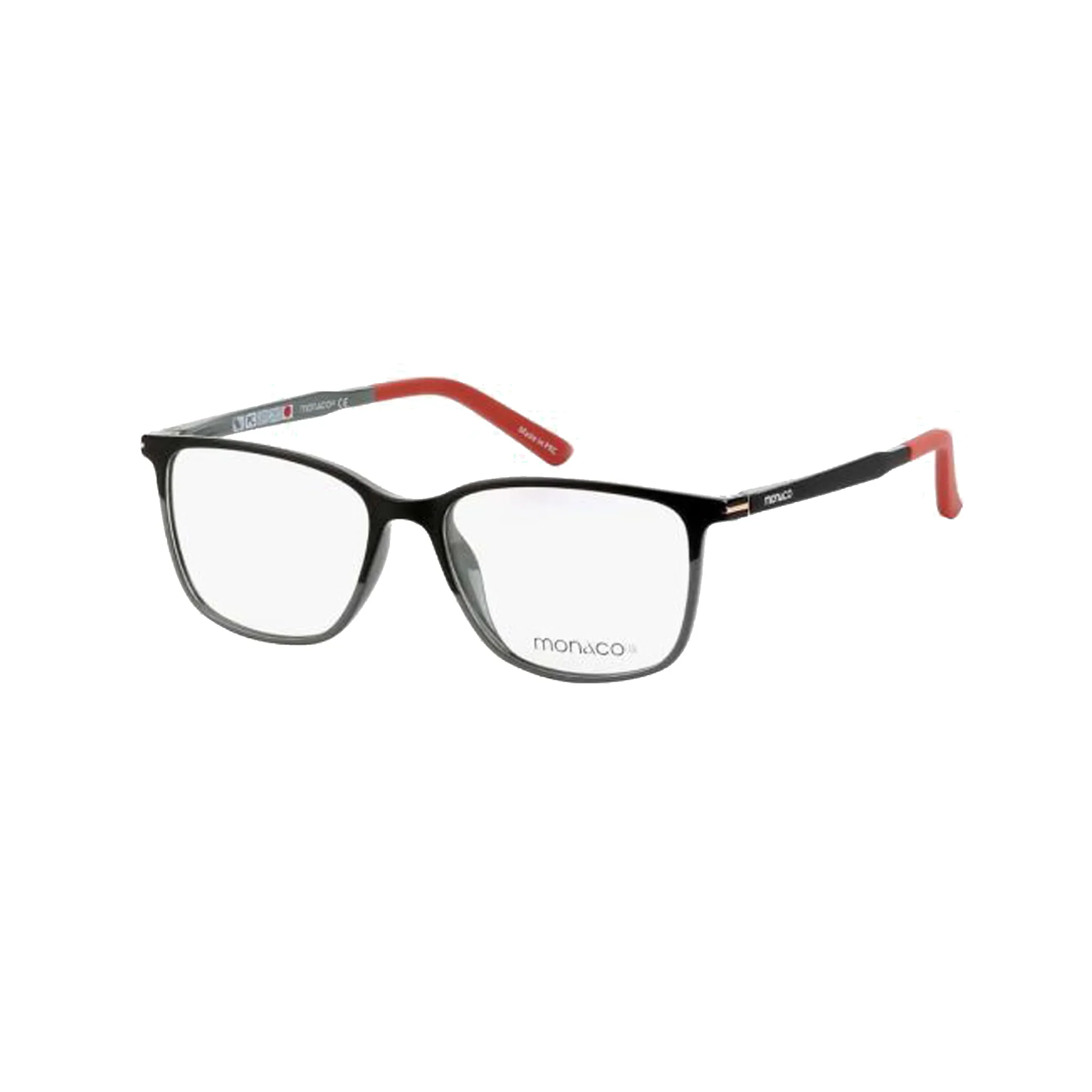 Monaco Lite Black Square Acetate Full Rim Eyeglasses - Image 2