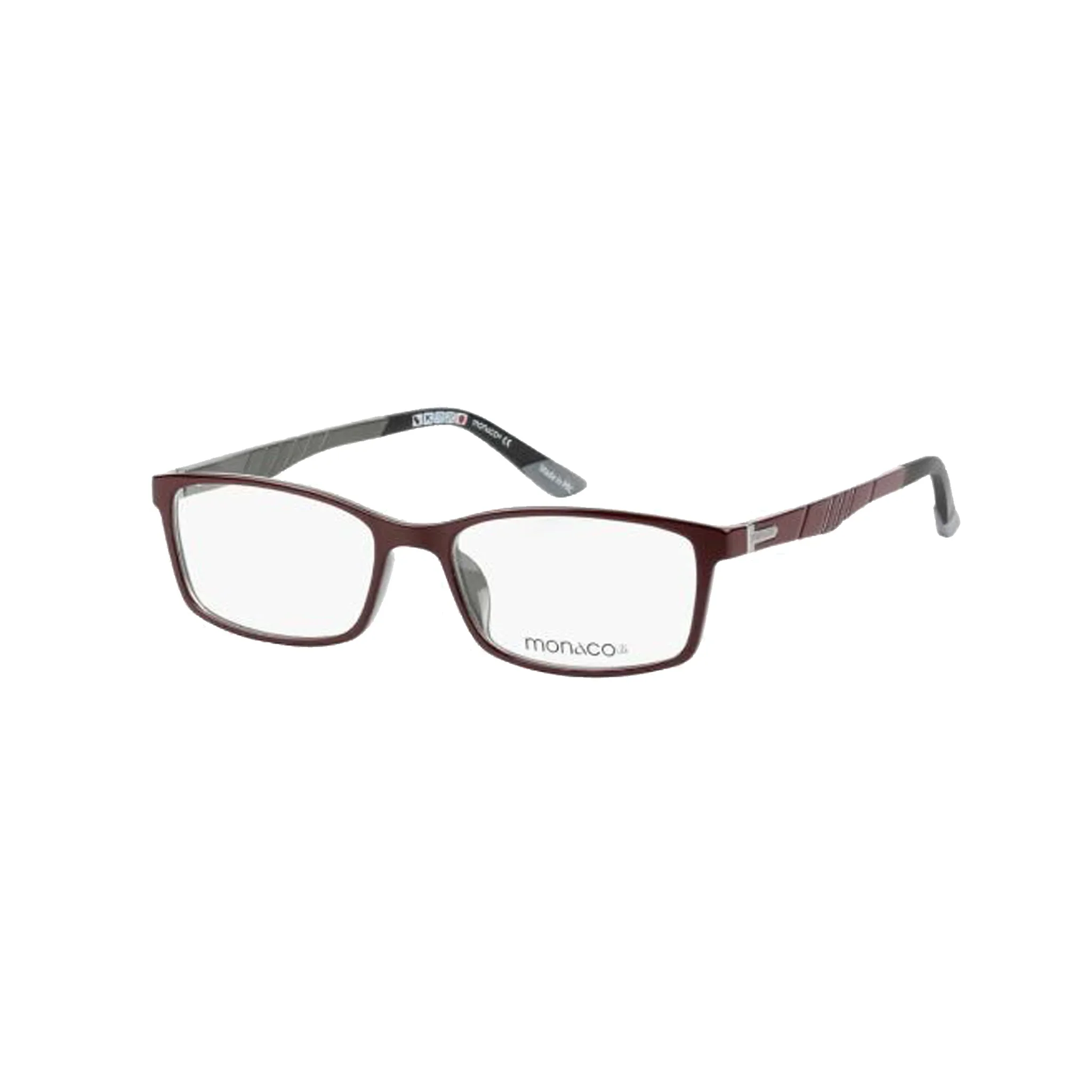 Monaco Lite Maroon Rectangle Acetate Full Rim Eyeglasses - Image 2