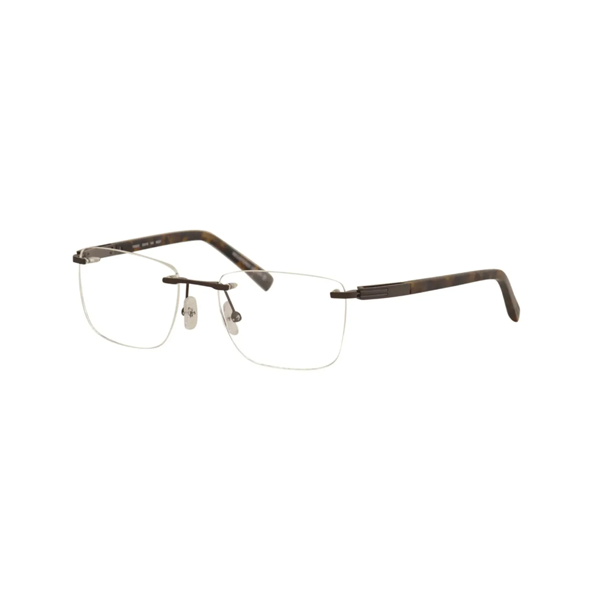 Oga By Morel Brown Square Acetate Rimless Eyeglasses. Made in France. 100920-Y22 MG21 - Image 2