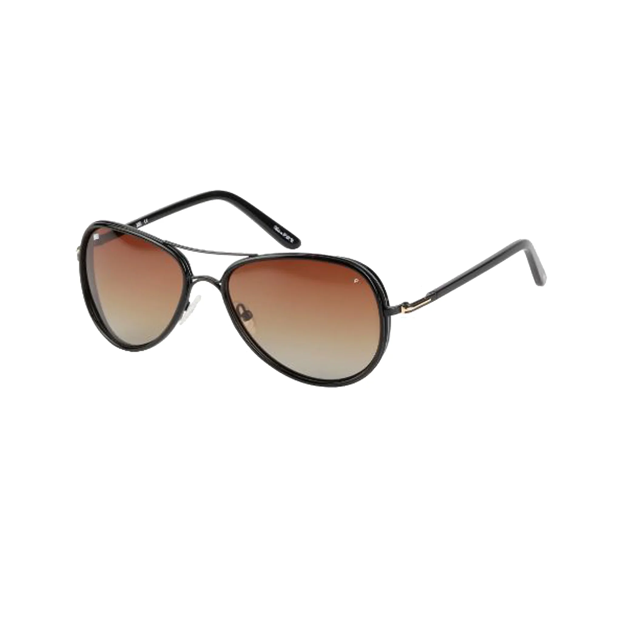 R&B Aviator Black Acetate Full Rim Sunglasses - Image 2
