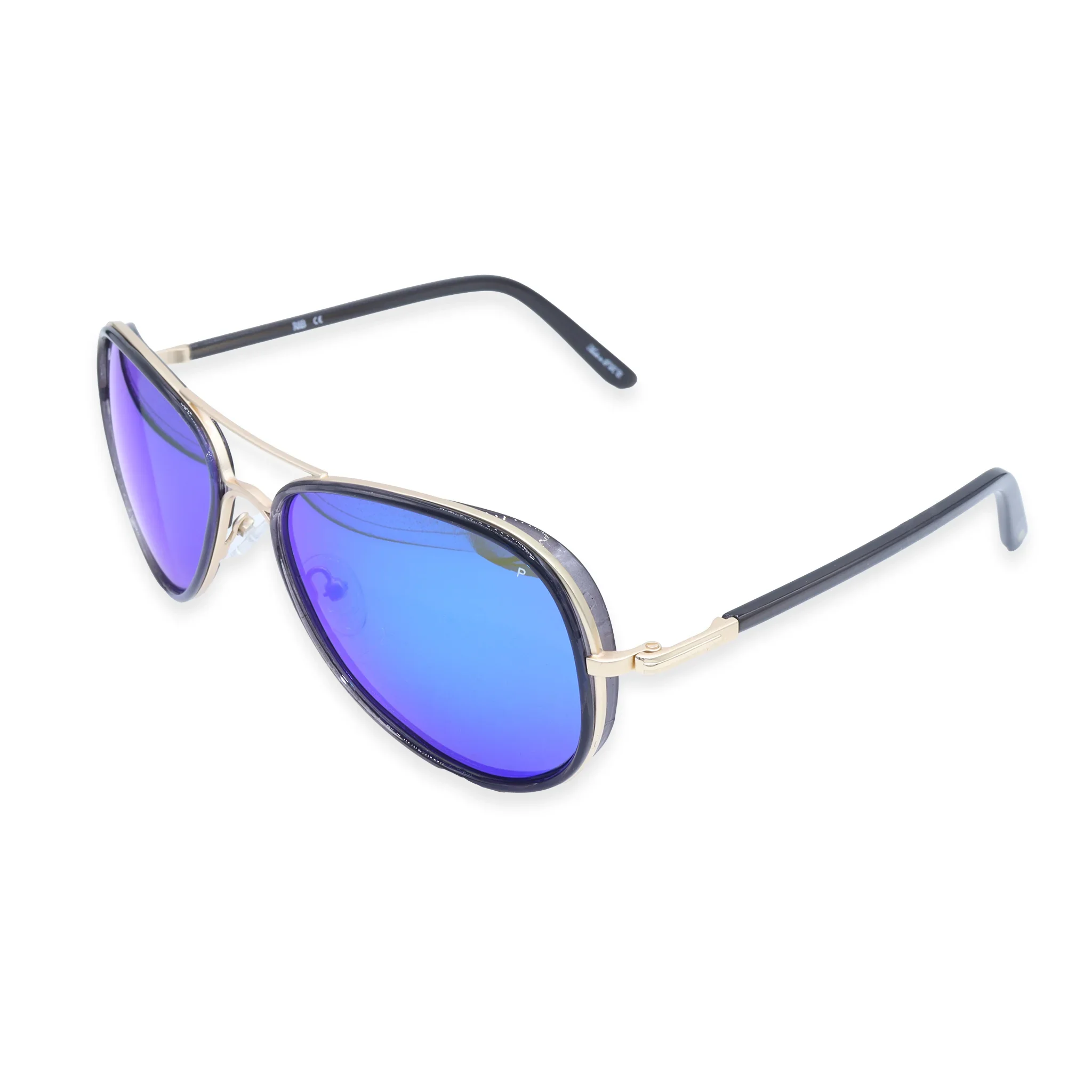 R&B Aviator Gold Acetate Full Rim Sunglasses - Image 2