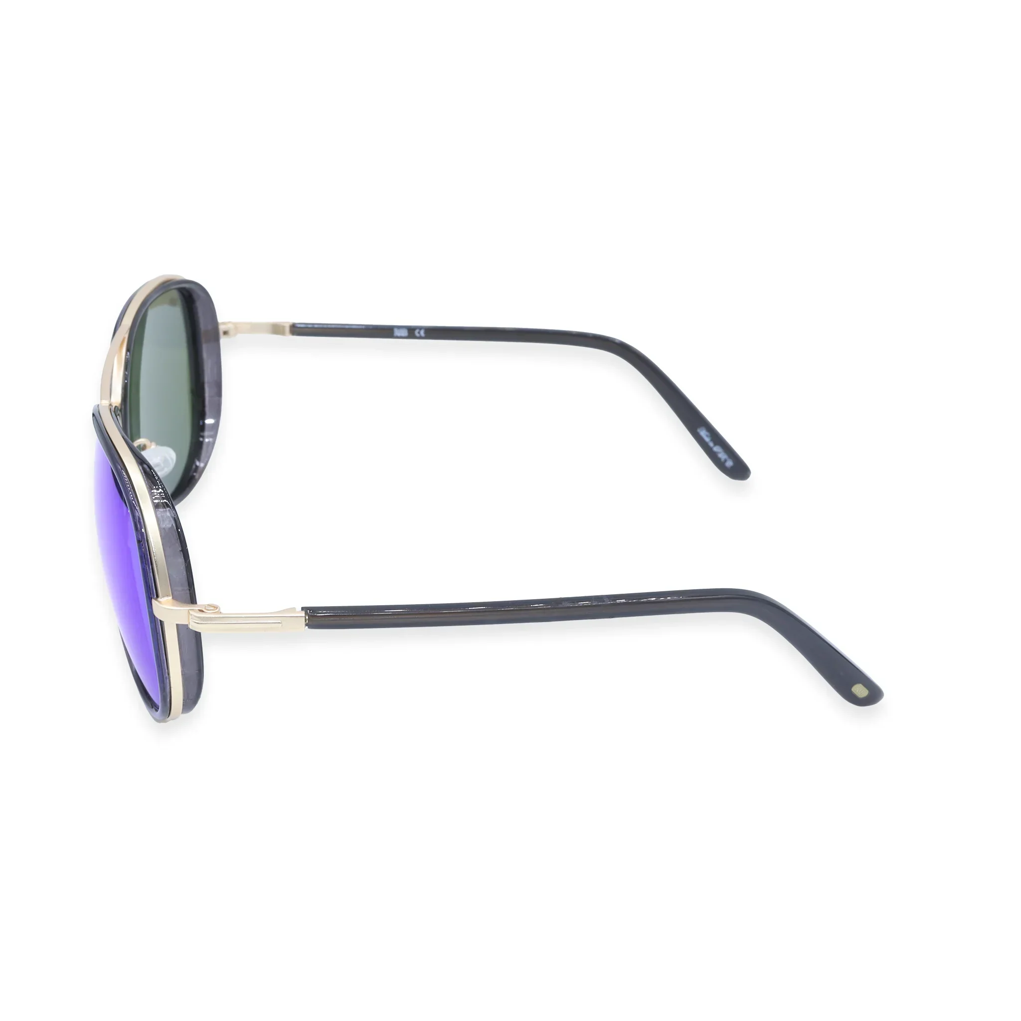 R&B Aviator Gold Acetate Full Rim Sunglasses - Image 3
