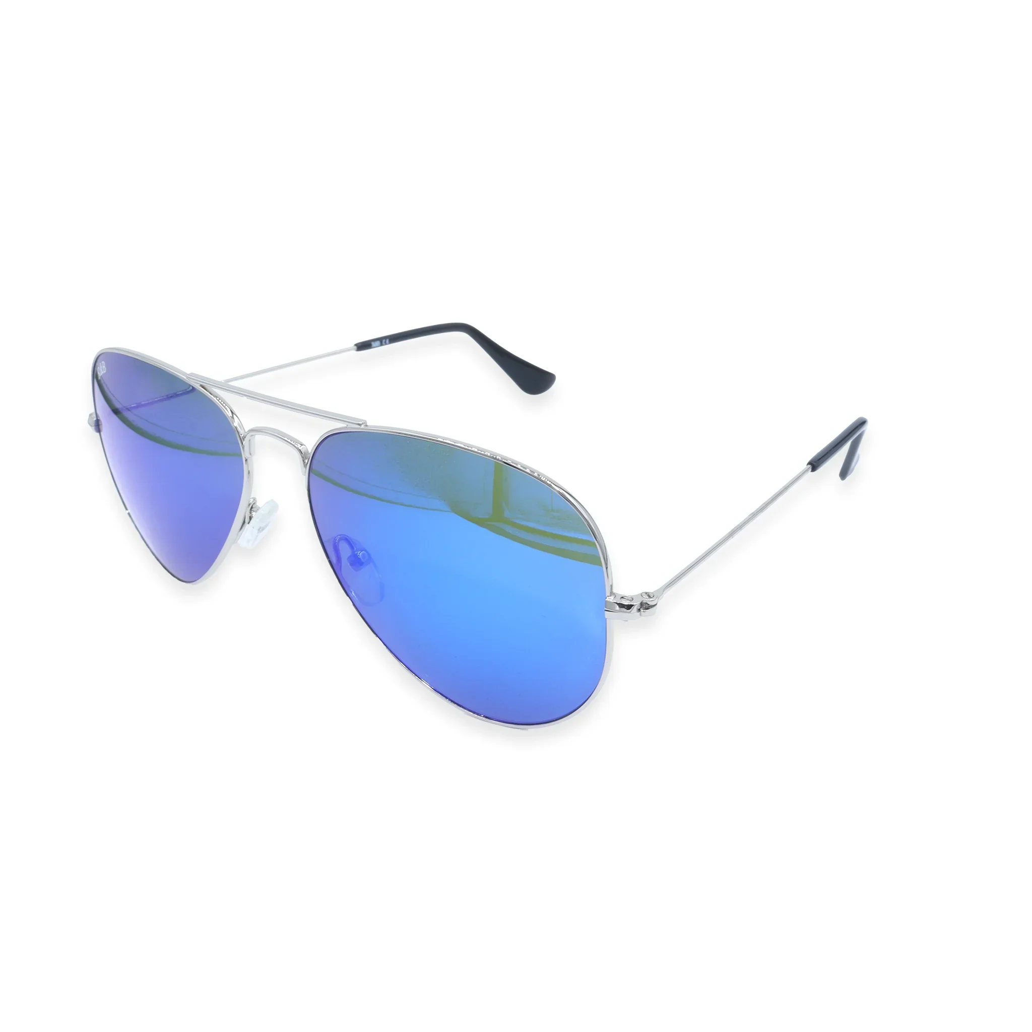 R&B Aviator Silver Metal Full Rim Sunglasses - Image 2