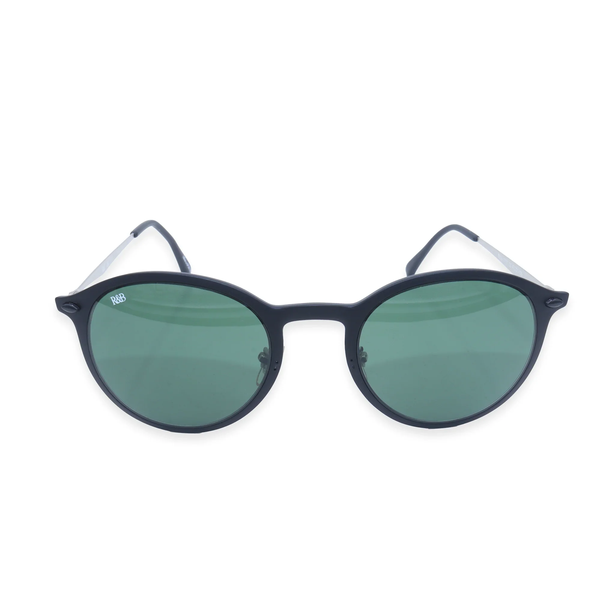 R&B Round Black Acetate Full Rim Sunglasses