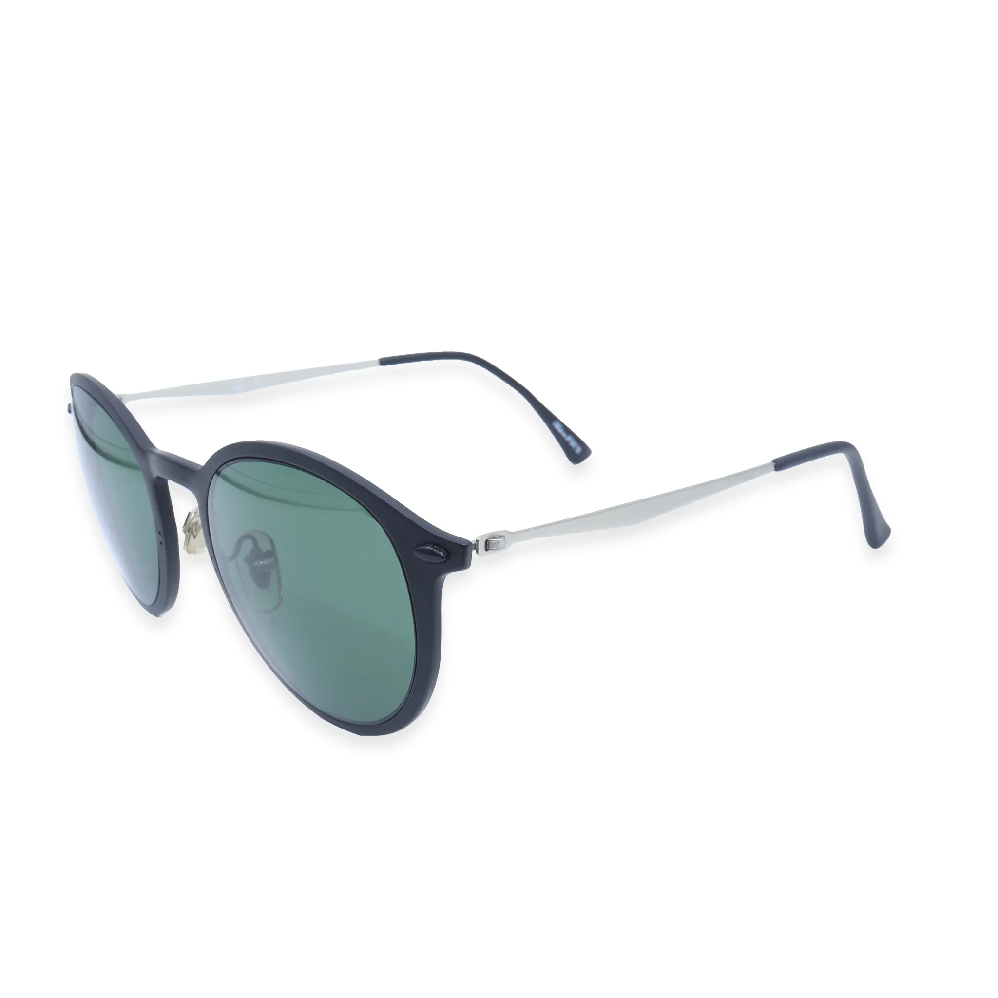R&B Round Black Acetate Full Rim Sunglasses - Image 2