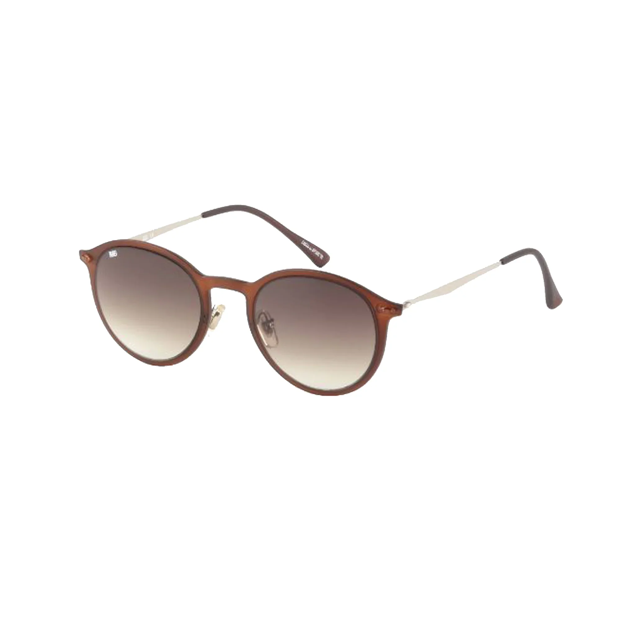 R&B Round Brown Acetate Full Rim Sunglasses - Image 2