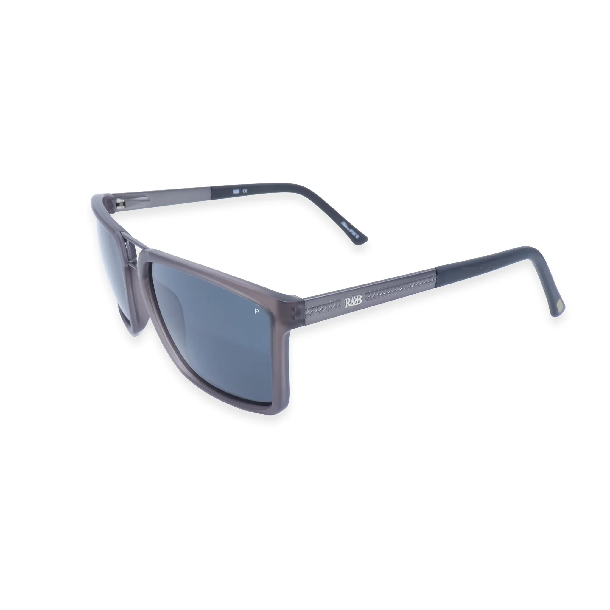 R&B Square Grey Acetate Full Rim Sunglasses - Image 2