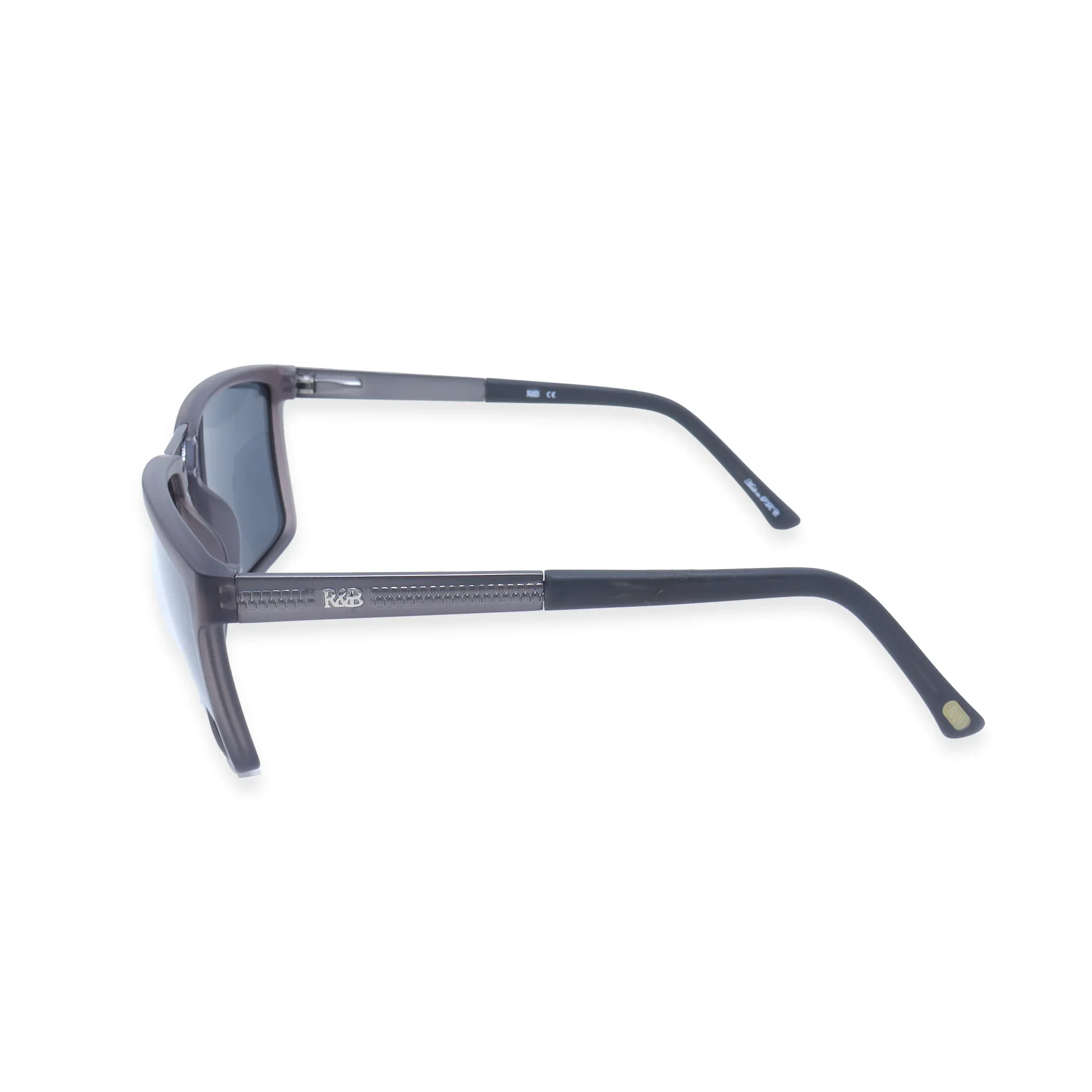 R&B Square Grey Acetate Full Rim Sunglasses - Image 3