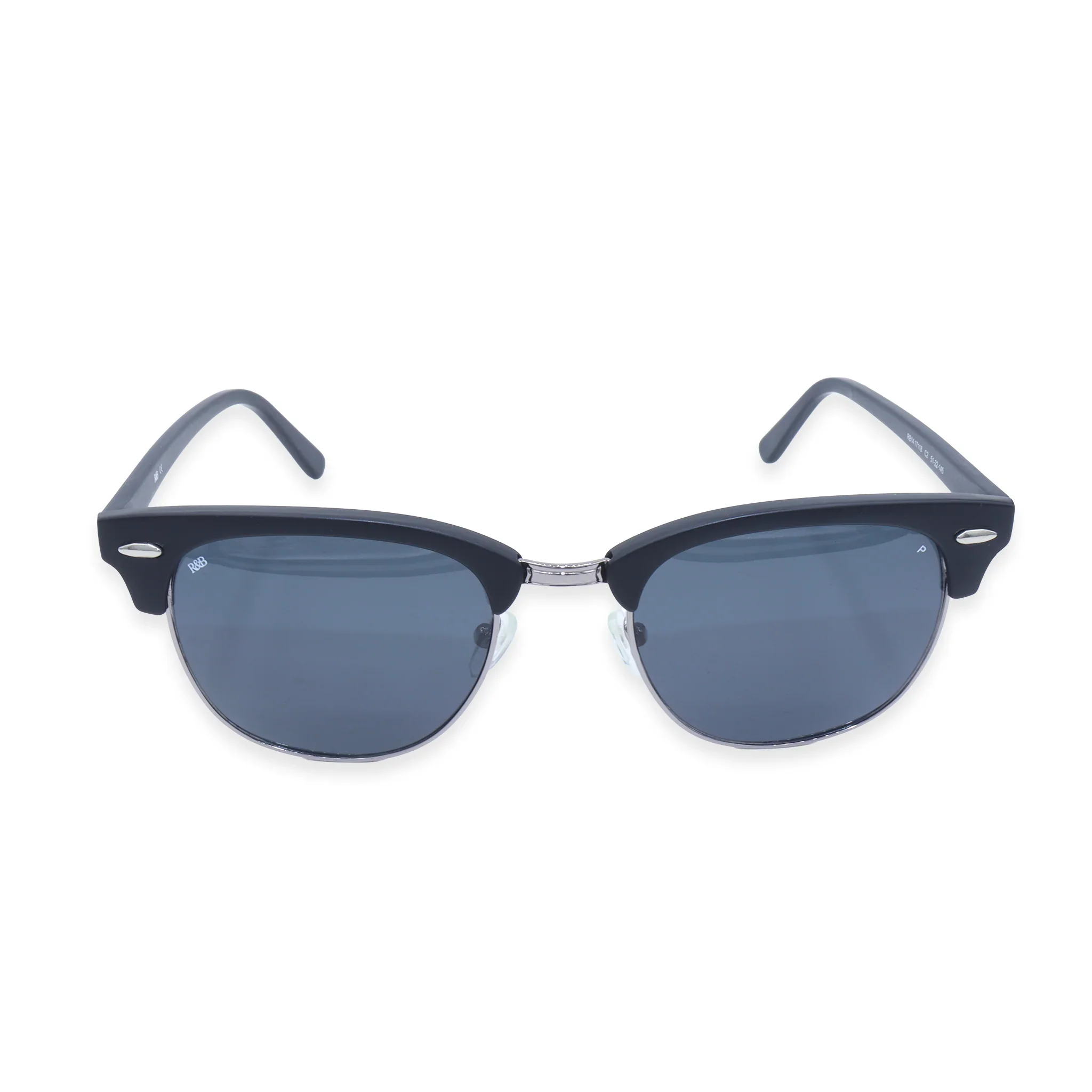 R&B Square Gunmetal Metal Full Rim Sunglasses