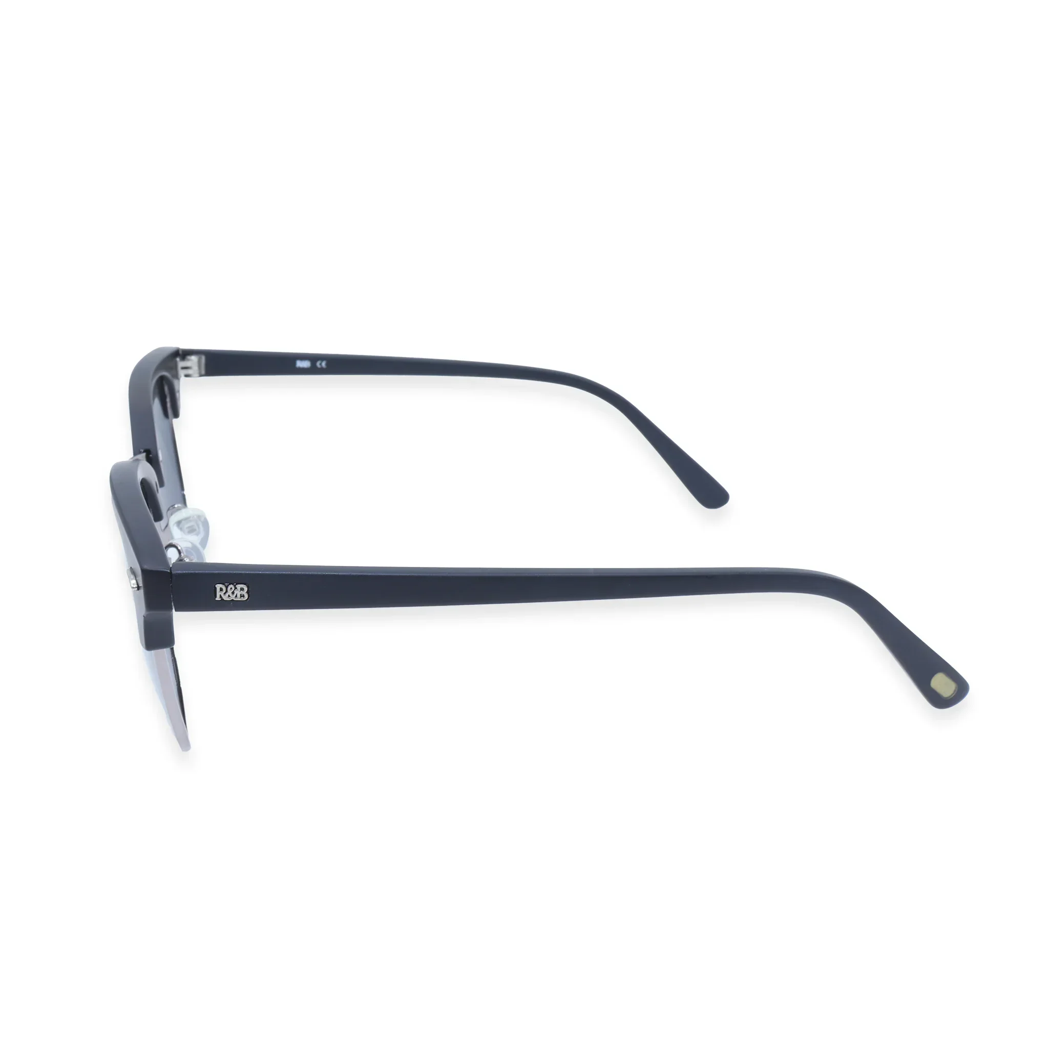 R&B Aviator Grey Metal Full Rim Sunglasses - Image 3