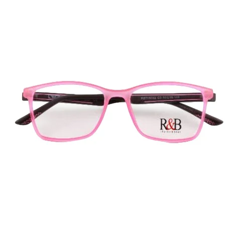 R&B Square Pink Acetate Full Rim Eyeglasses - Image 3