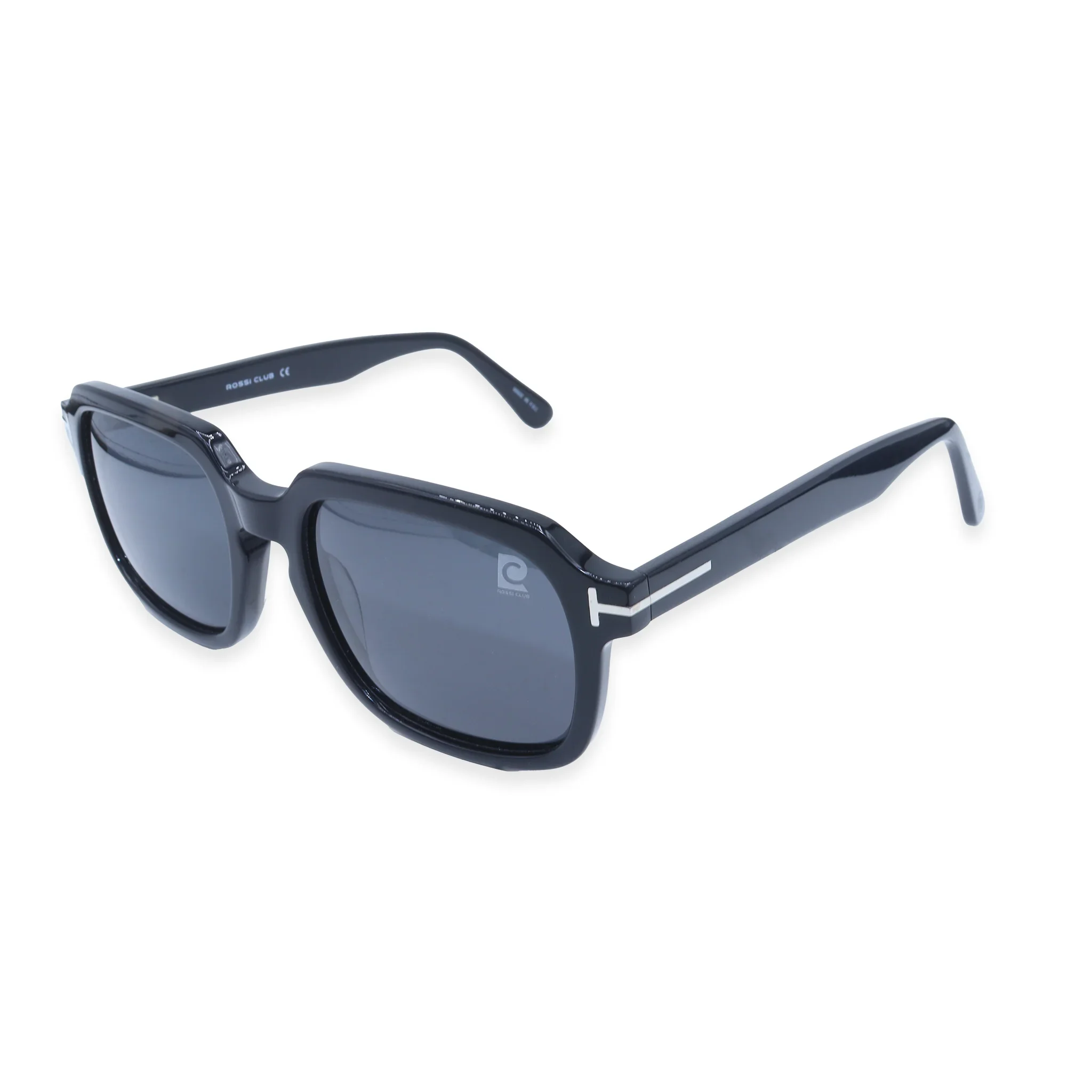 Rossi Club Black Square Acetate Full Rim Sunglasses - Image 2