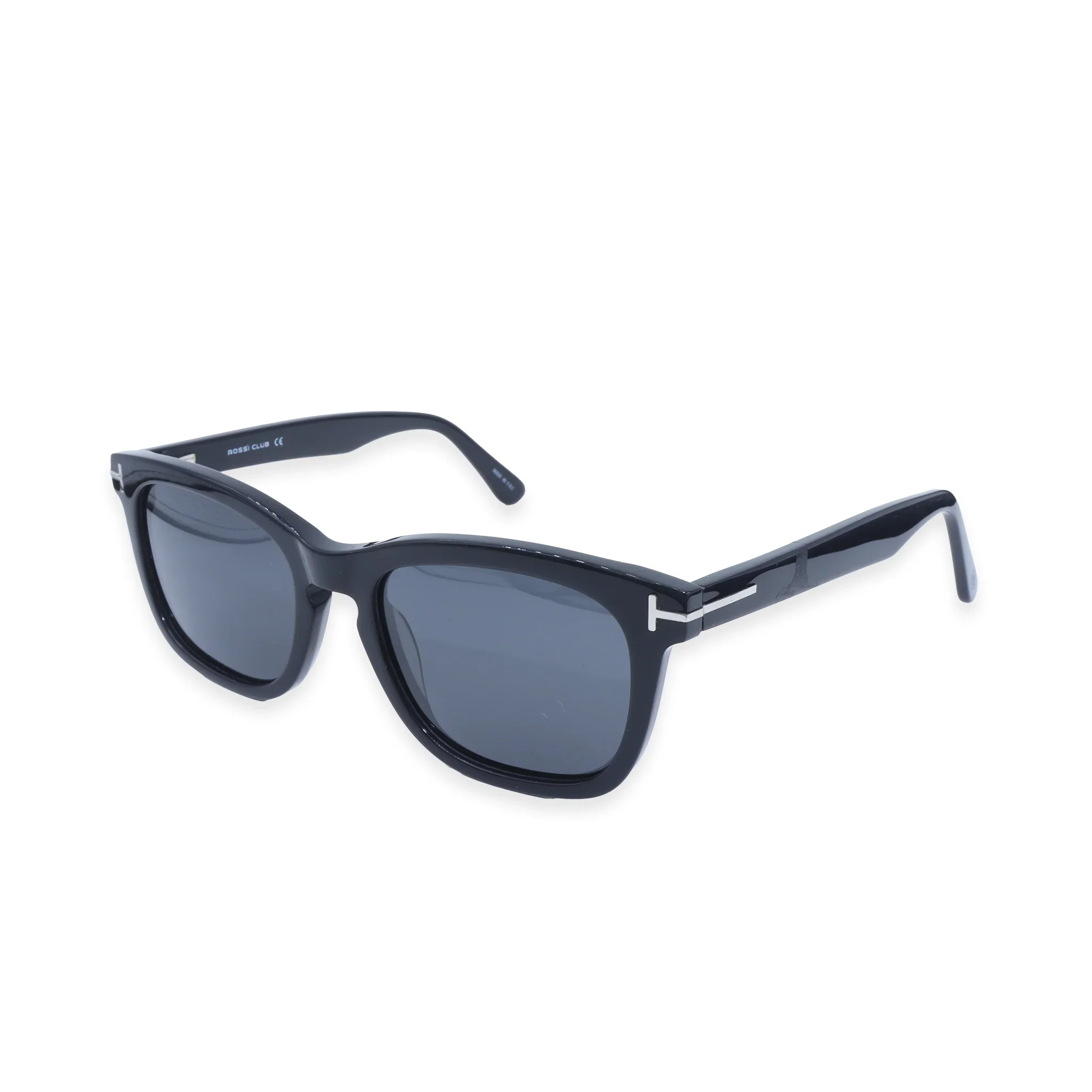 Rossi Club Black Square Acetate Full Rim Sunglasses - Image 2