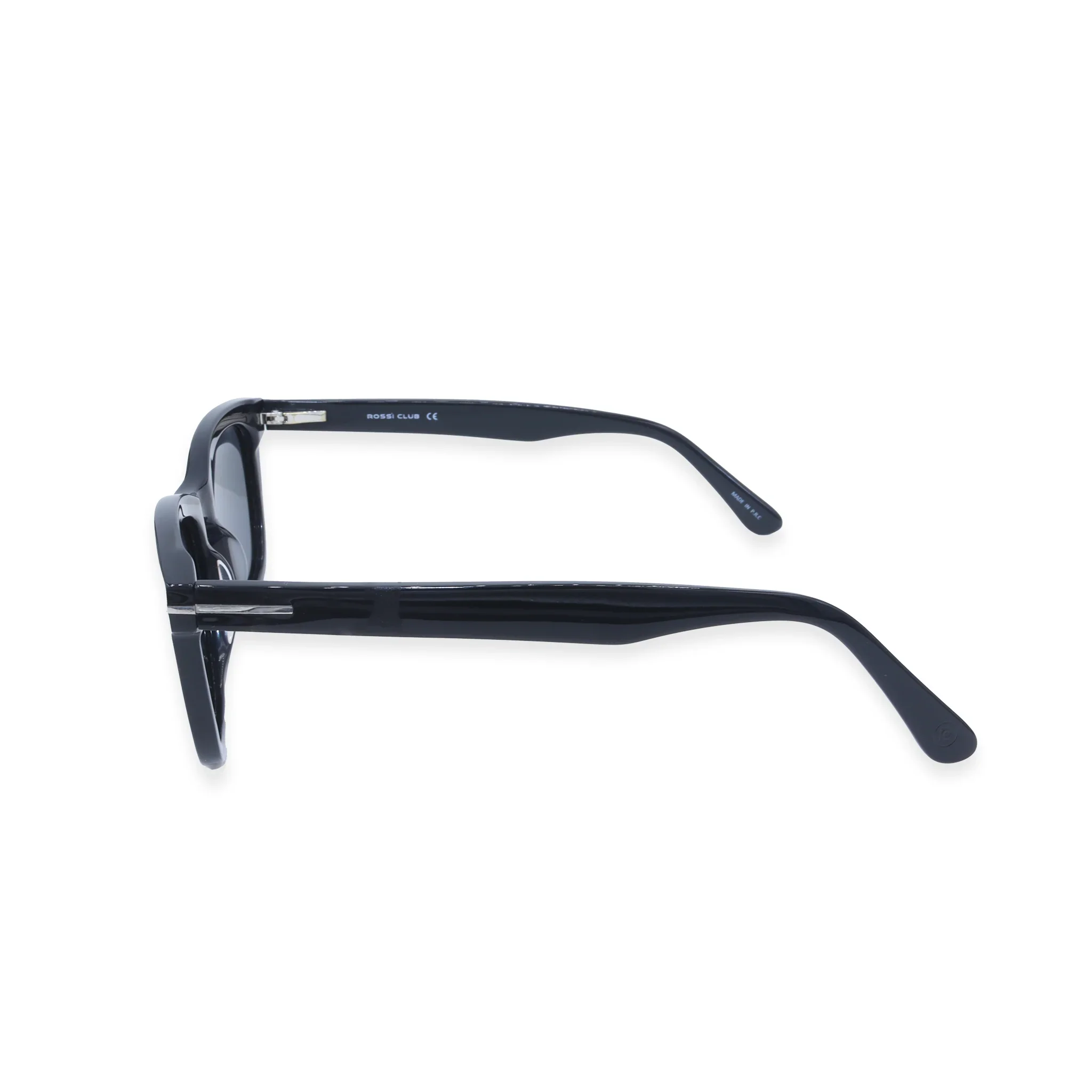 Rossi Club Black Square Acetate Full Rim Sunglasses - Image 3