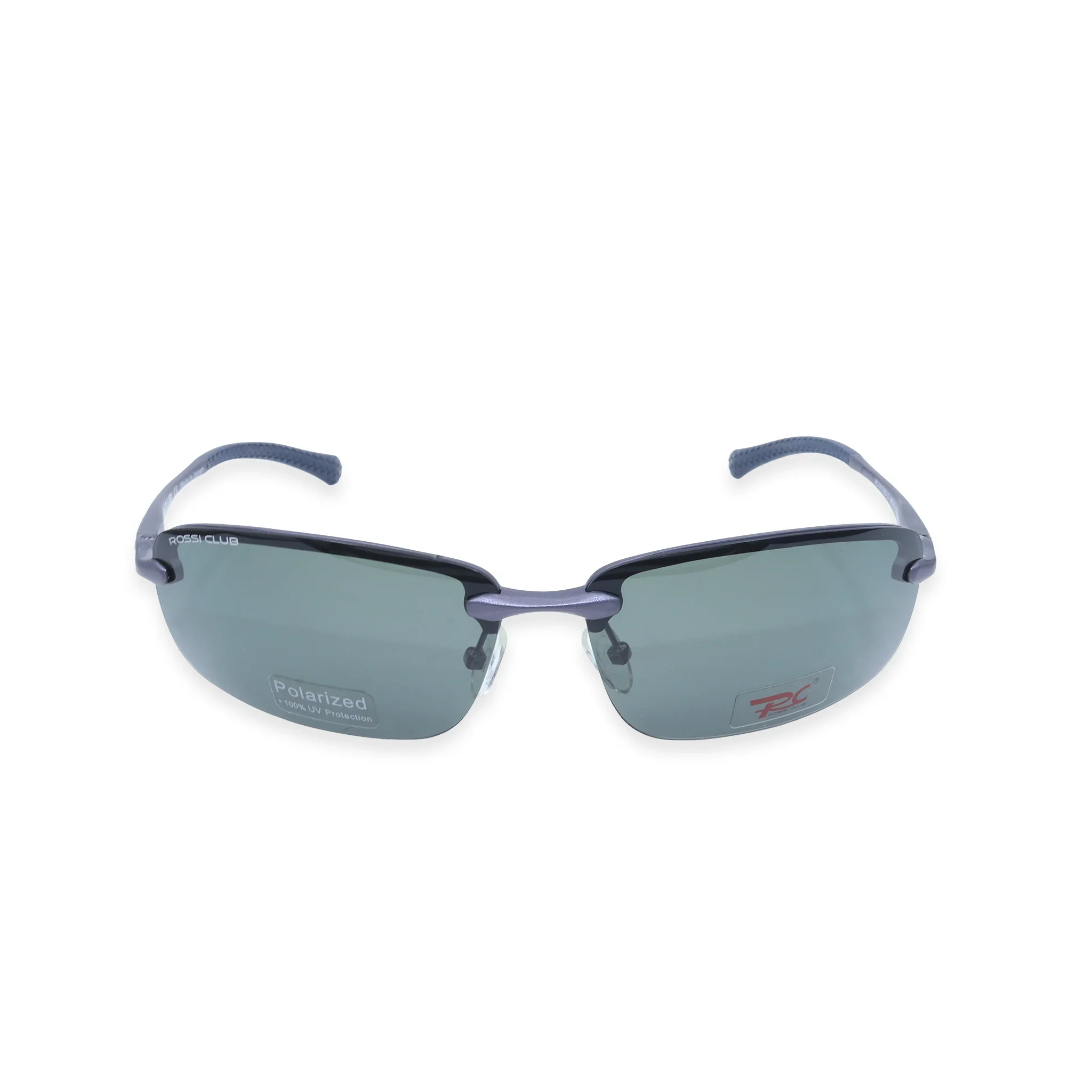 Rossi Club Grey Rectangle Metal Full Rim Sunglasses