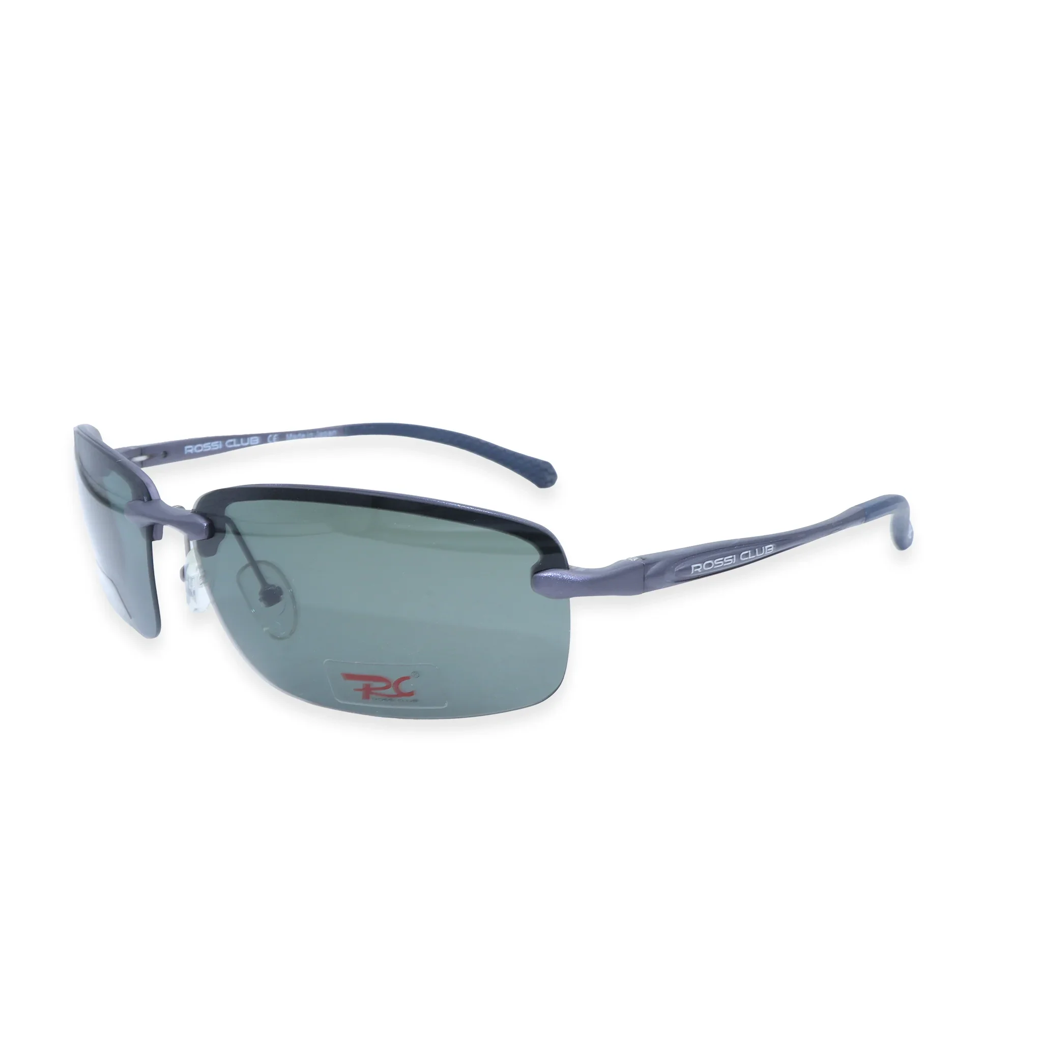 Rossi Club Grey Rectangle Metal Full Rim Sunglasses - Image 2
