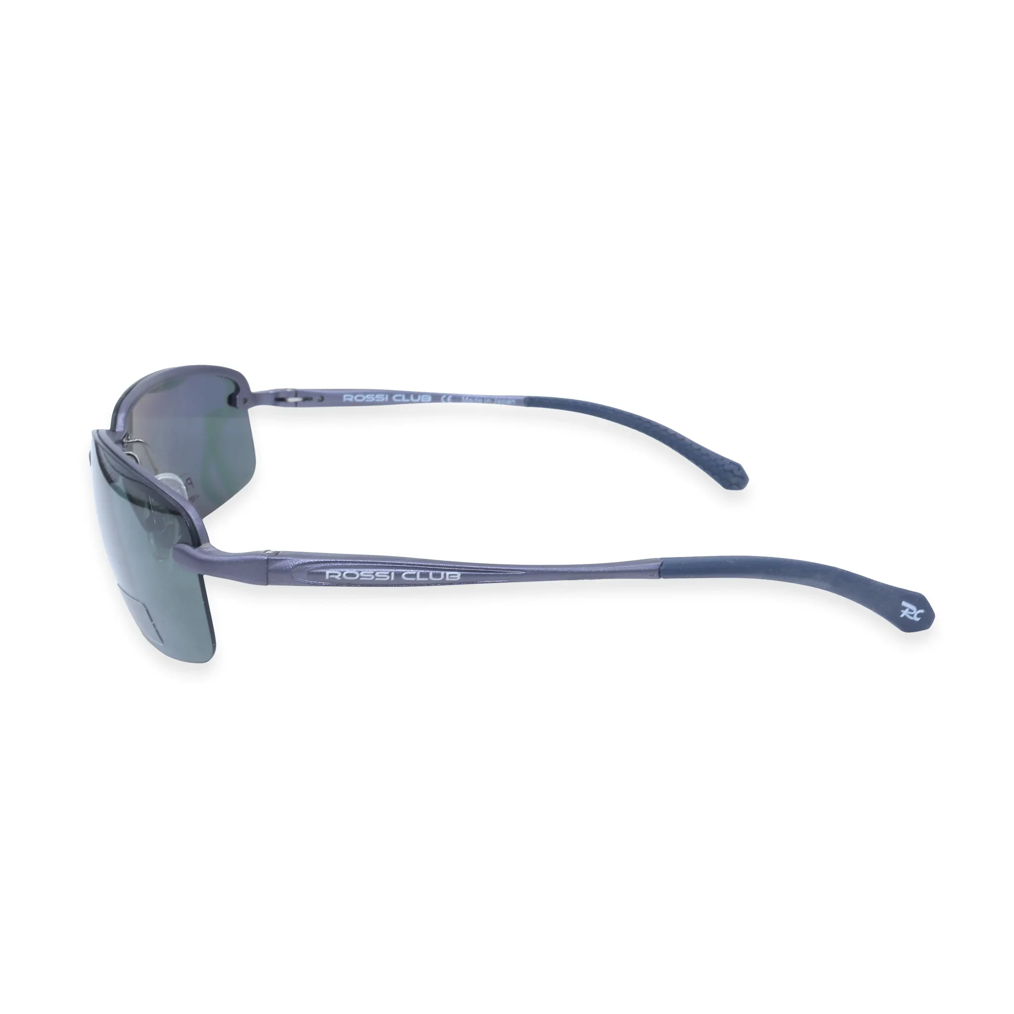 Rossi Club Grey Rectangle Metal Full Rim Sunglasses - Image 3