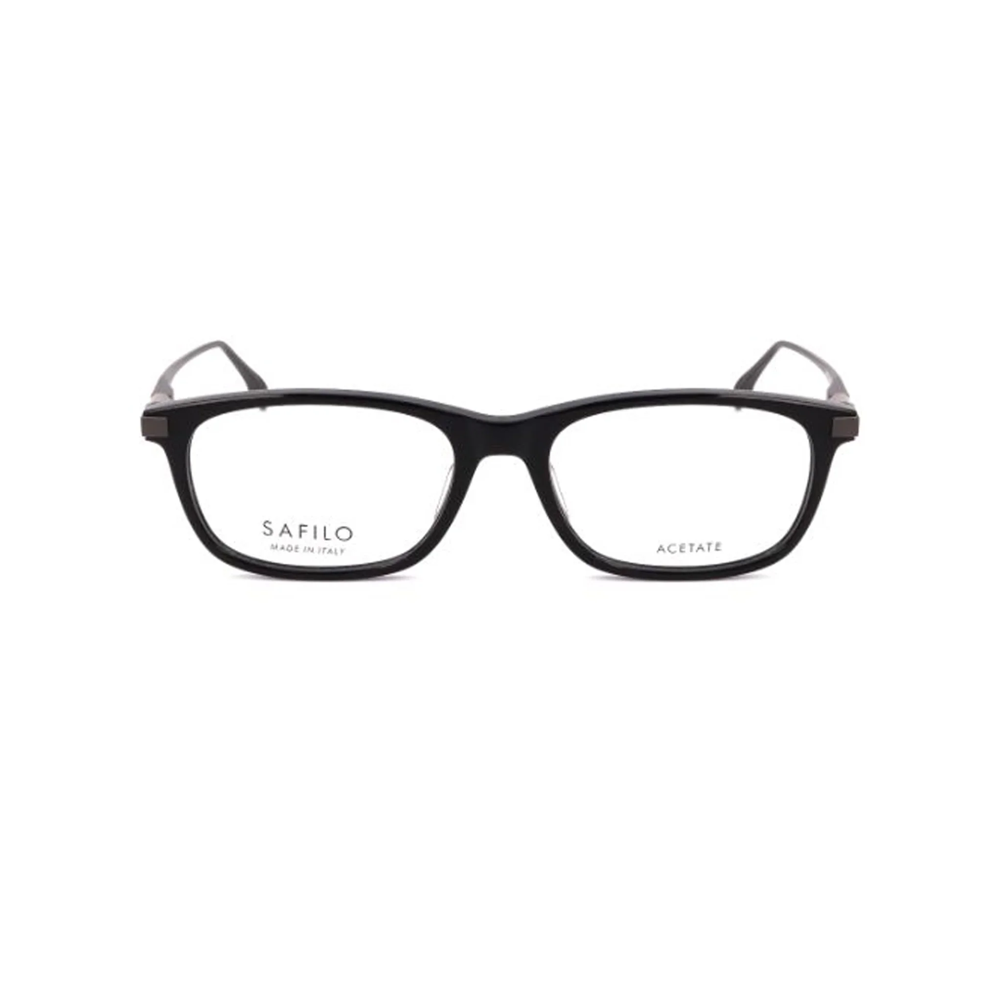 Safilo Calibro Black Rectangle Acetate Full Rim Eyeglasses