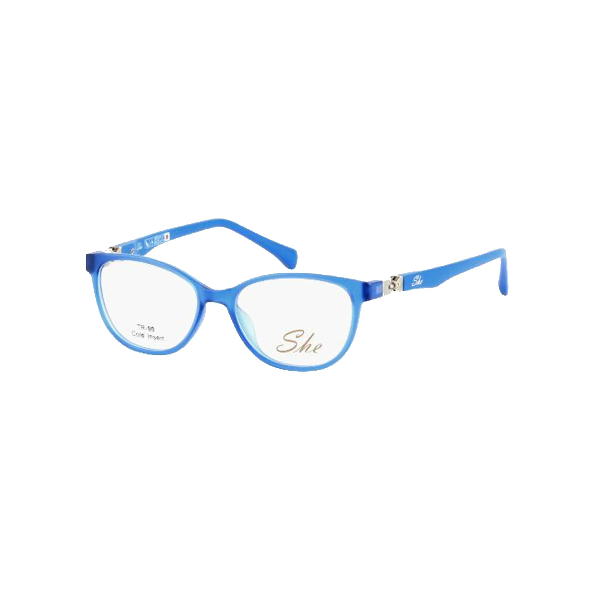 She Blue Cat-eye Acetate Full Rim Eyeglasses for Kids - Image 2