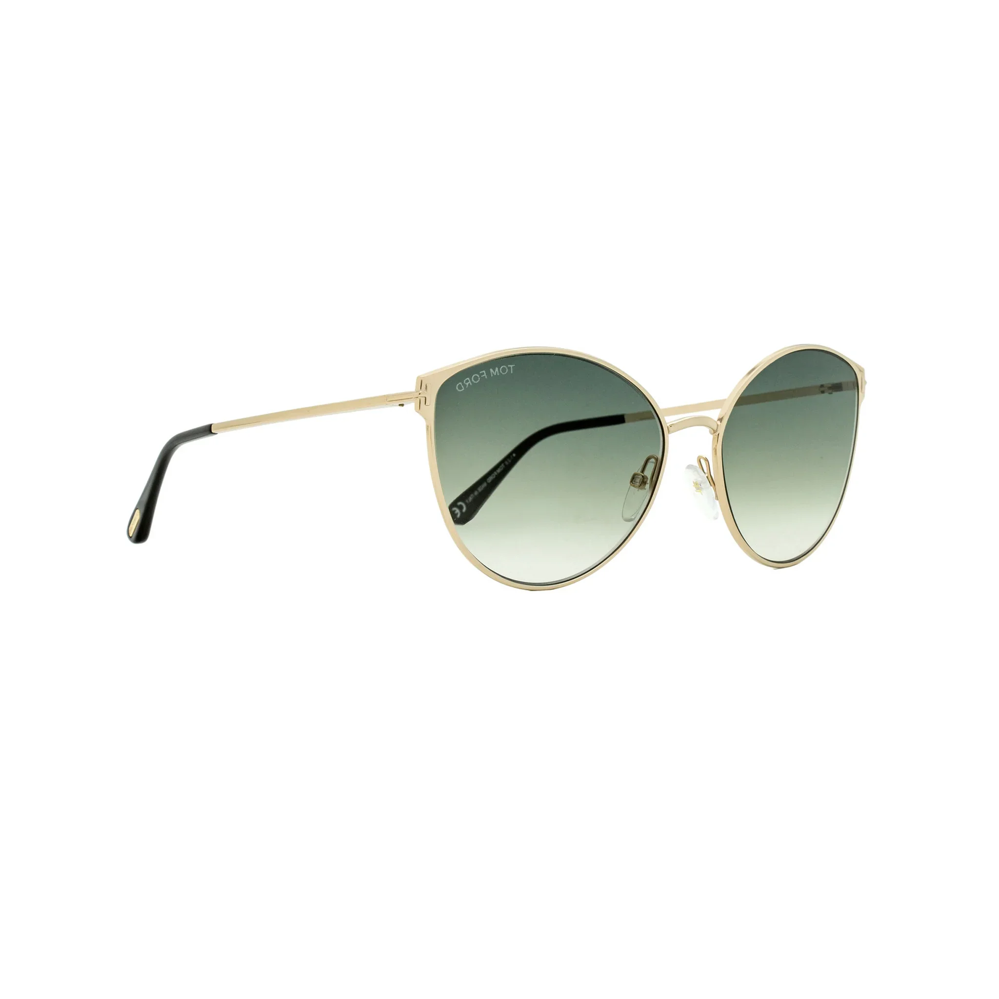 Tom Ford Gold Cat-Eye Metal Full Rim Sunglasses TF654-Y22 - Image 2