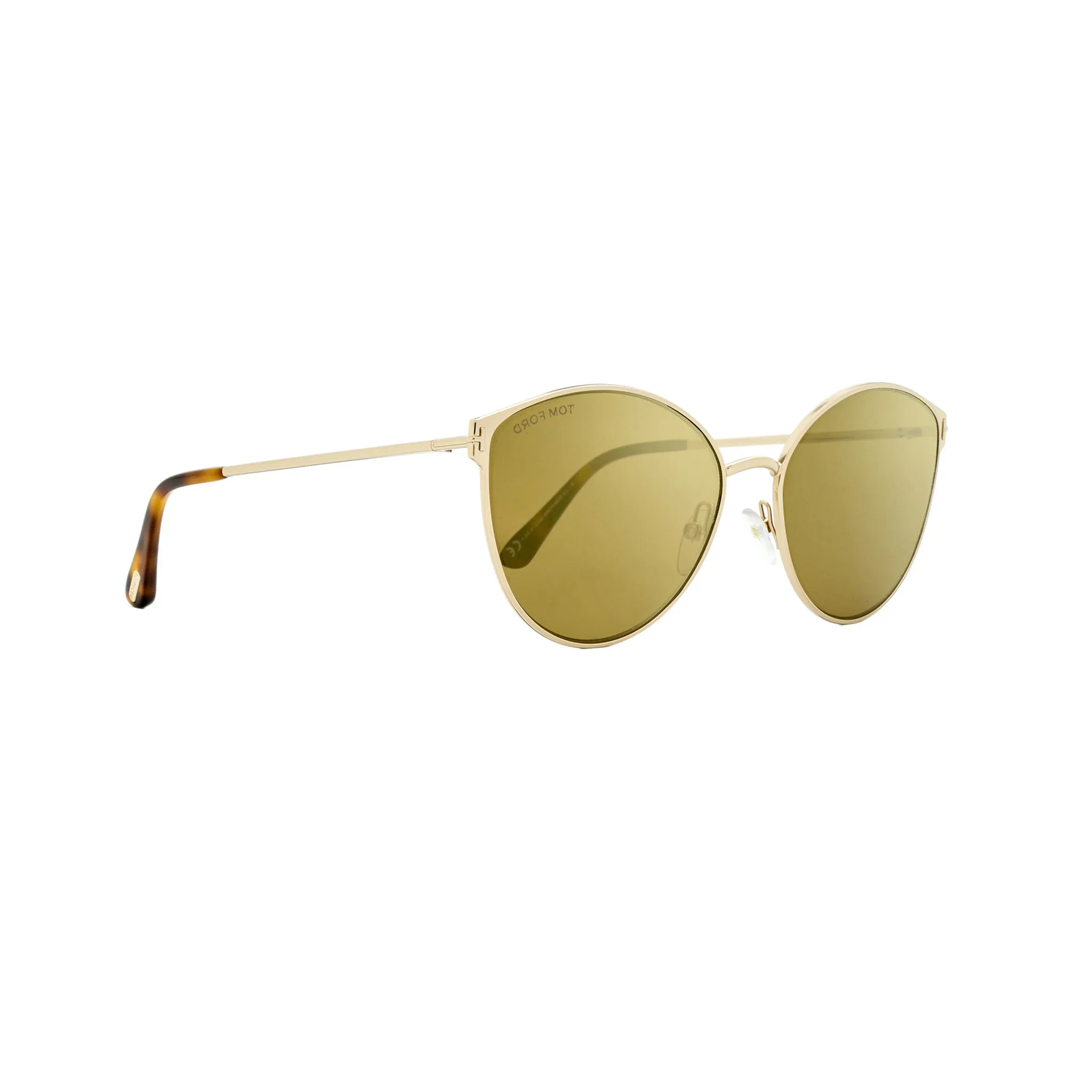 Tom Ford Gold Cat-Eye Metal Full Rim Sunglasses TF654-Y22 - Image 2