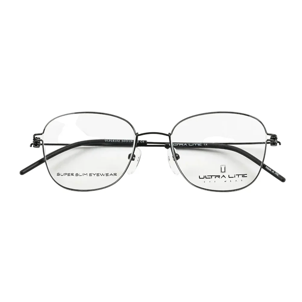 Ultra Lite Black Square Metal Full Rim Eyeglasses UL918 102-Y20 - Image 3
