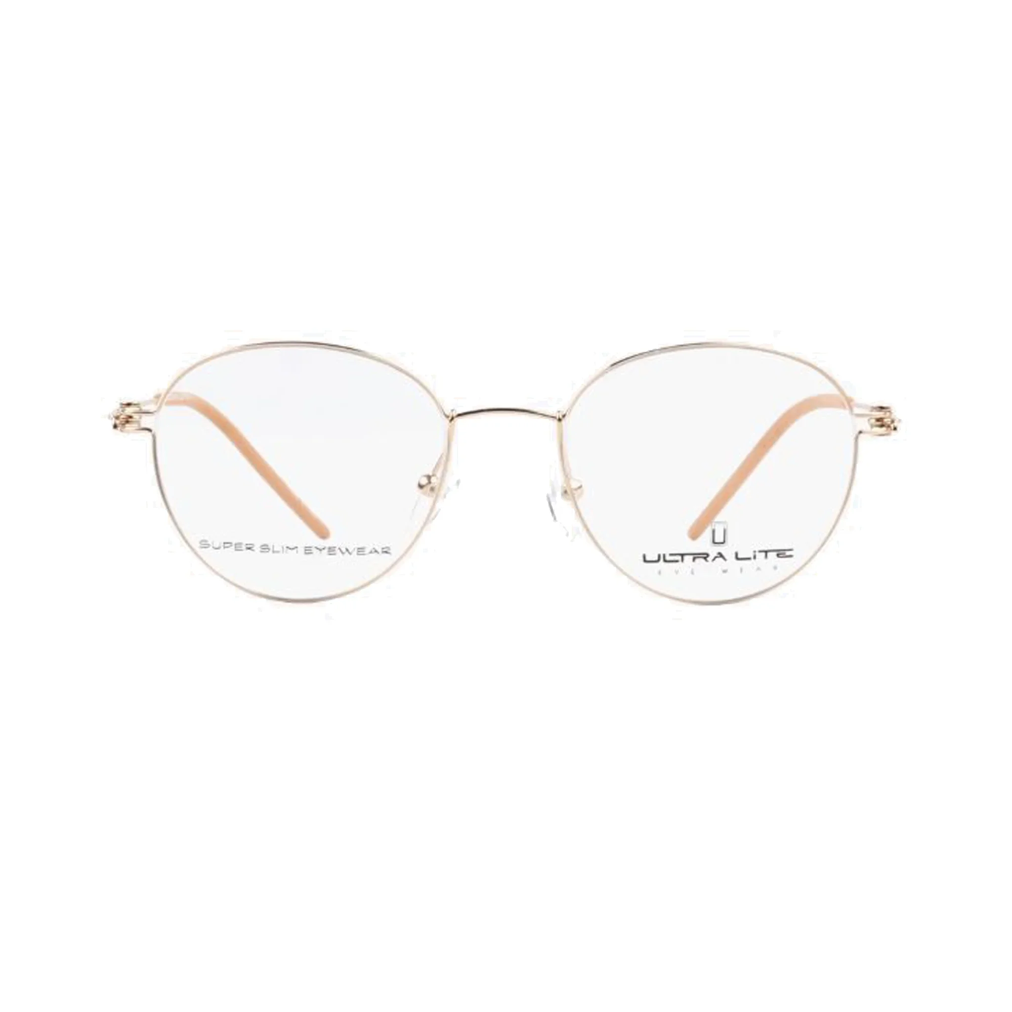 Ultra Lite Gold Round Metal Full Rim Eyeglasses UL918 103-Y20