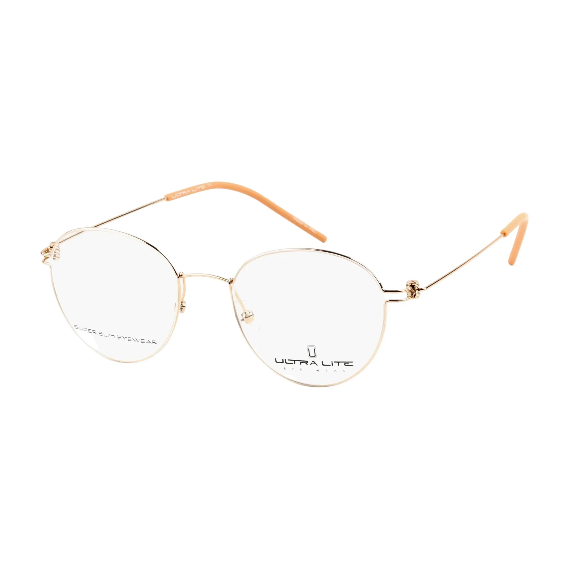 Ultra Lite Gold Round Metal Full Rim Eyeglasses UL918 103-Y20 - Image 2