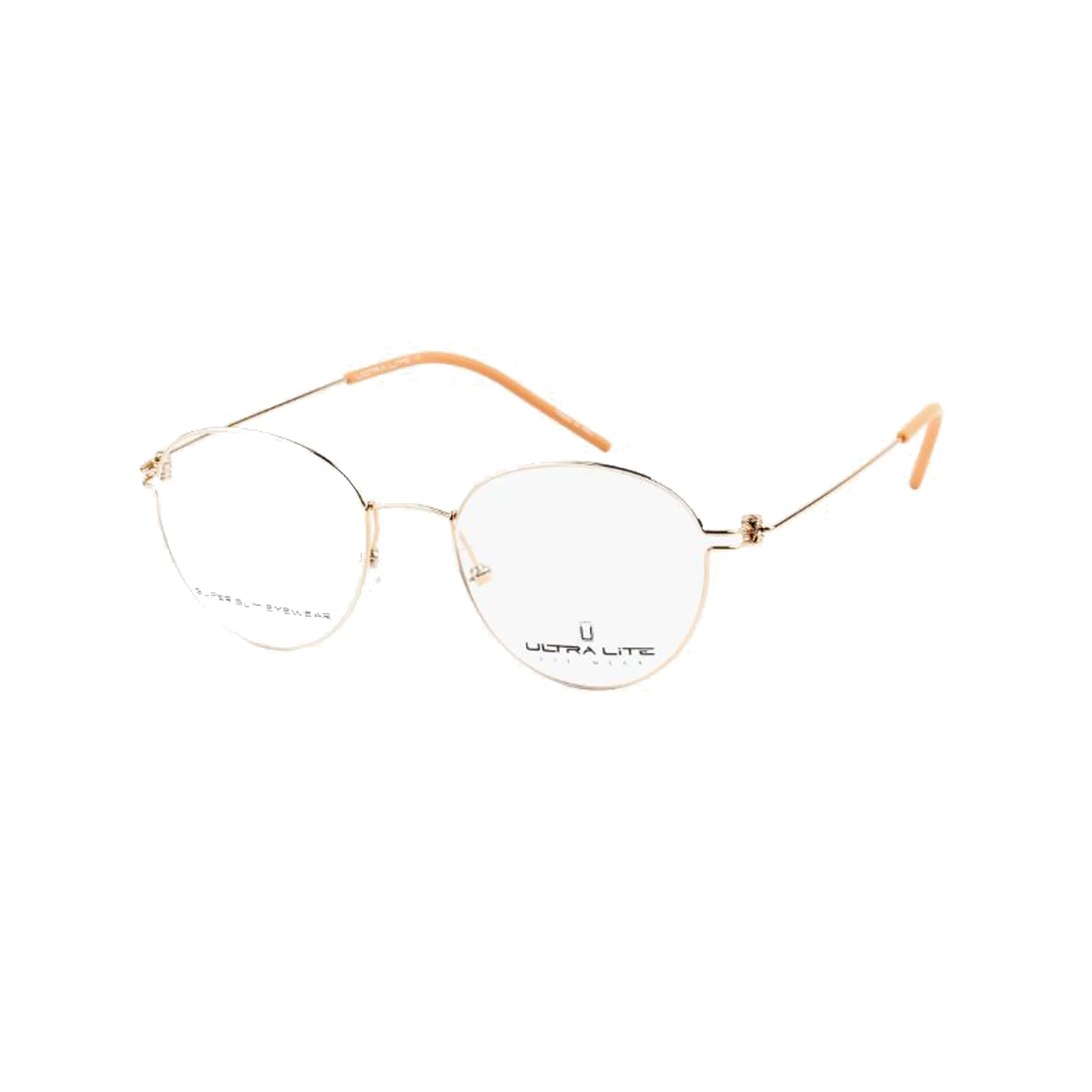Ultra Lite Gold Round Metal Rimless Eyeglasses UL918 101-Y20 - Image 2