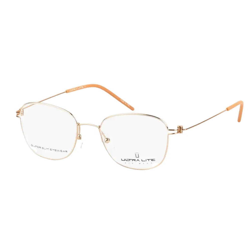 Ultra Lite Gold Square Metal Full Rim Eyeglasses UL918 102-Y20 - Image 2