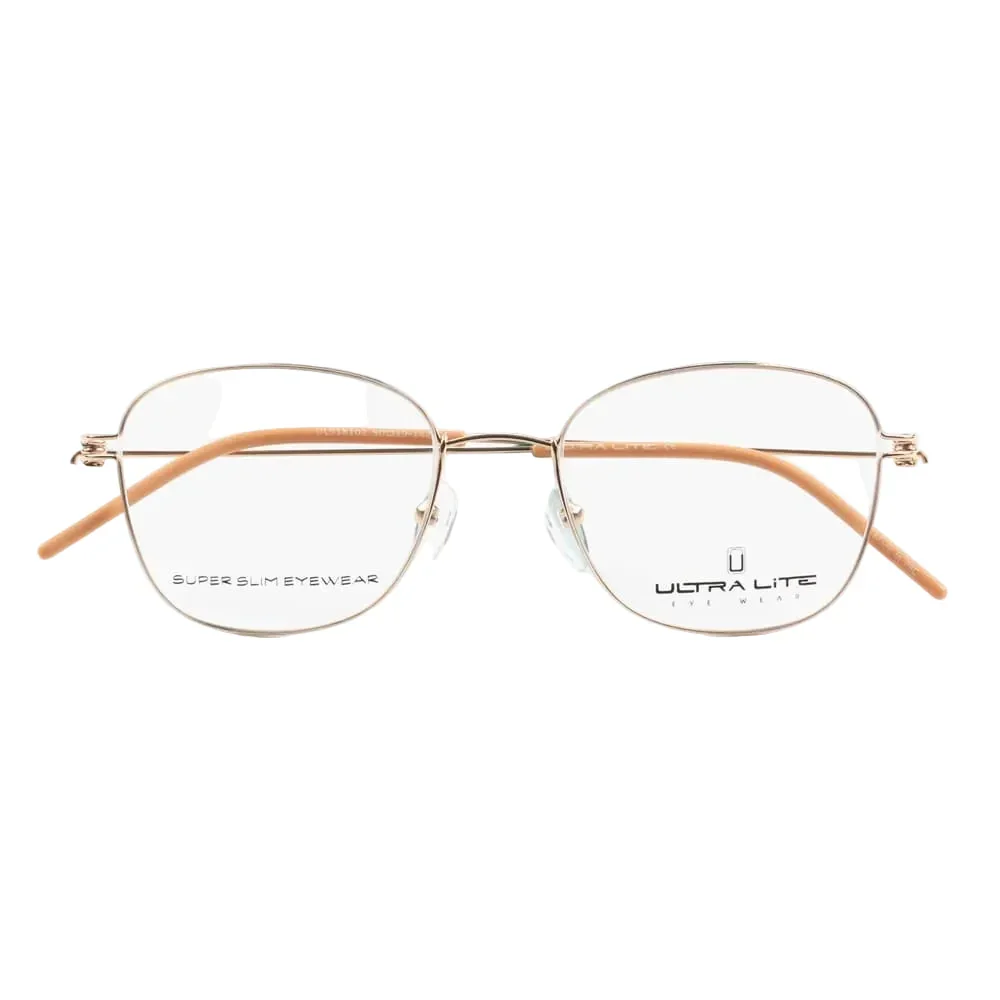 Ultra Lite Gold Square Metal Full Rim Eyeglasses UL918 102-Y20 - Image 3