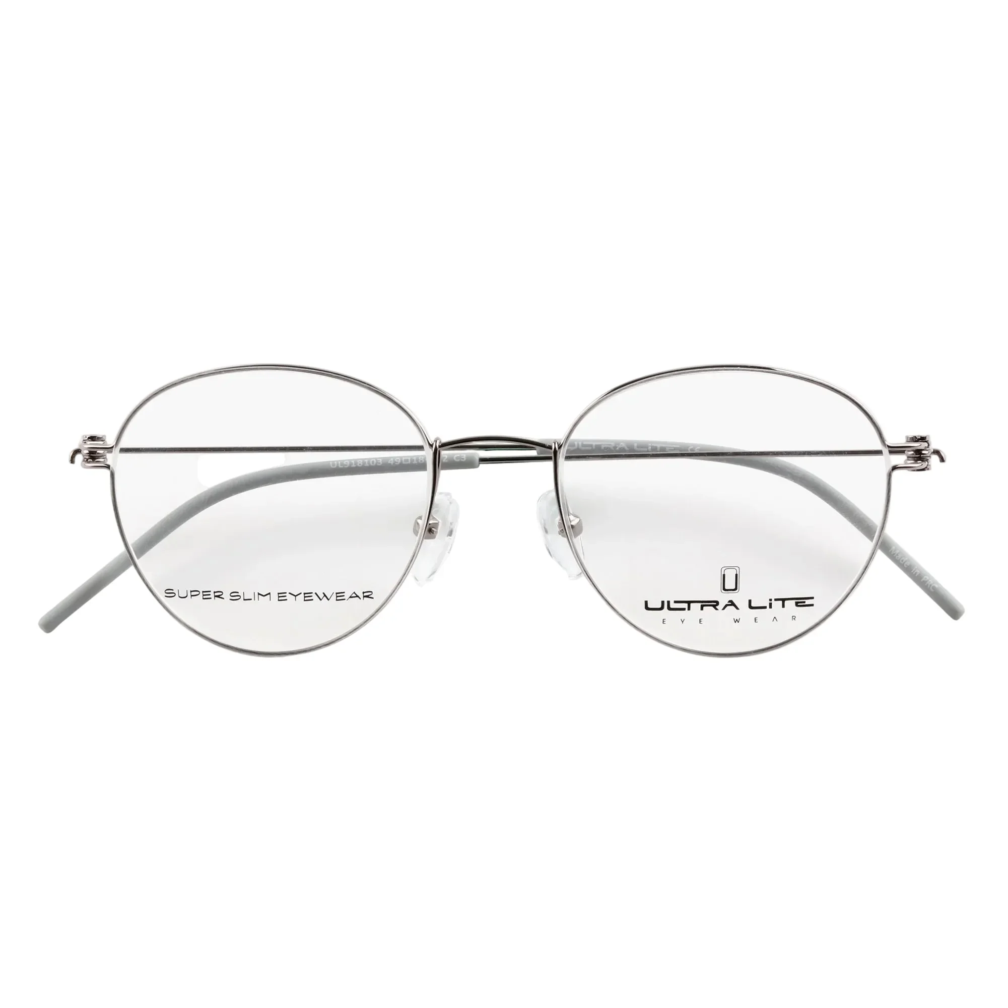 Ultra Lite Grey Round Metal Full Rim Eyeglasses UL918 103-Y20 - Image 3
