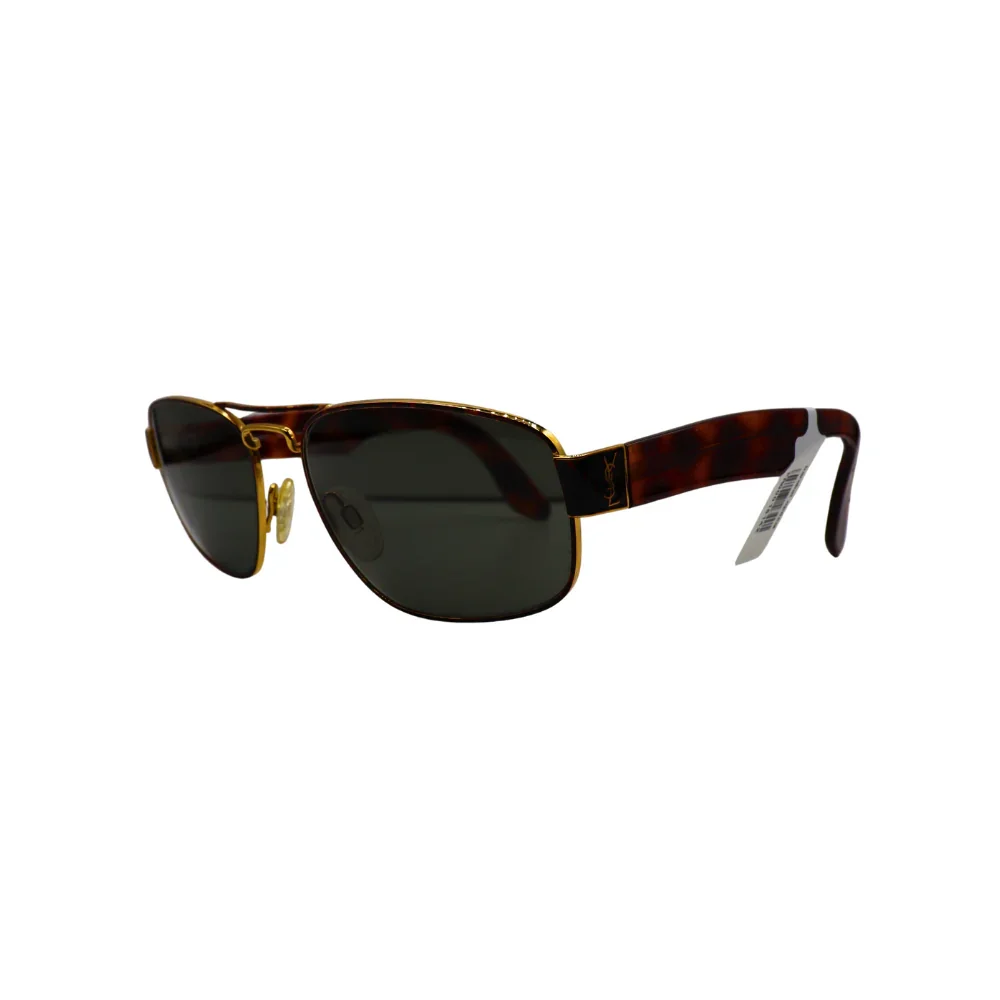 Yves Saint Laurent Brown Aviator Metal Full Rim Sunglasses 6001 - Image 2