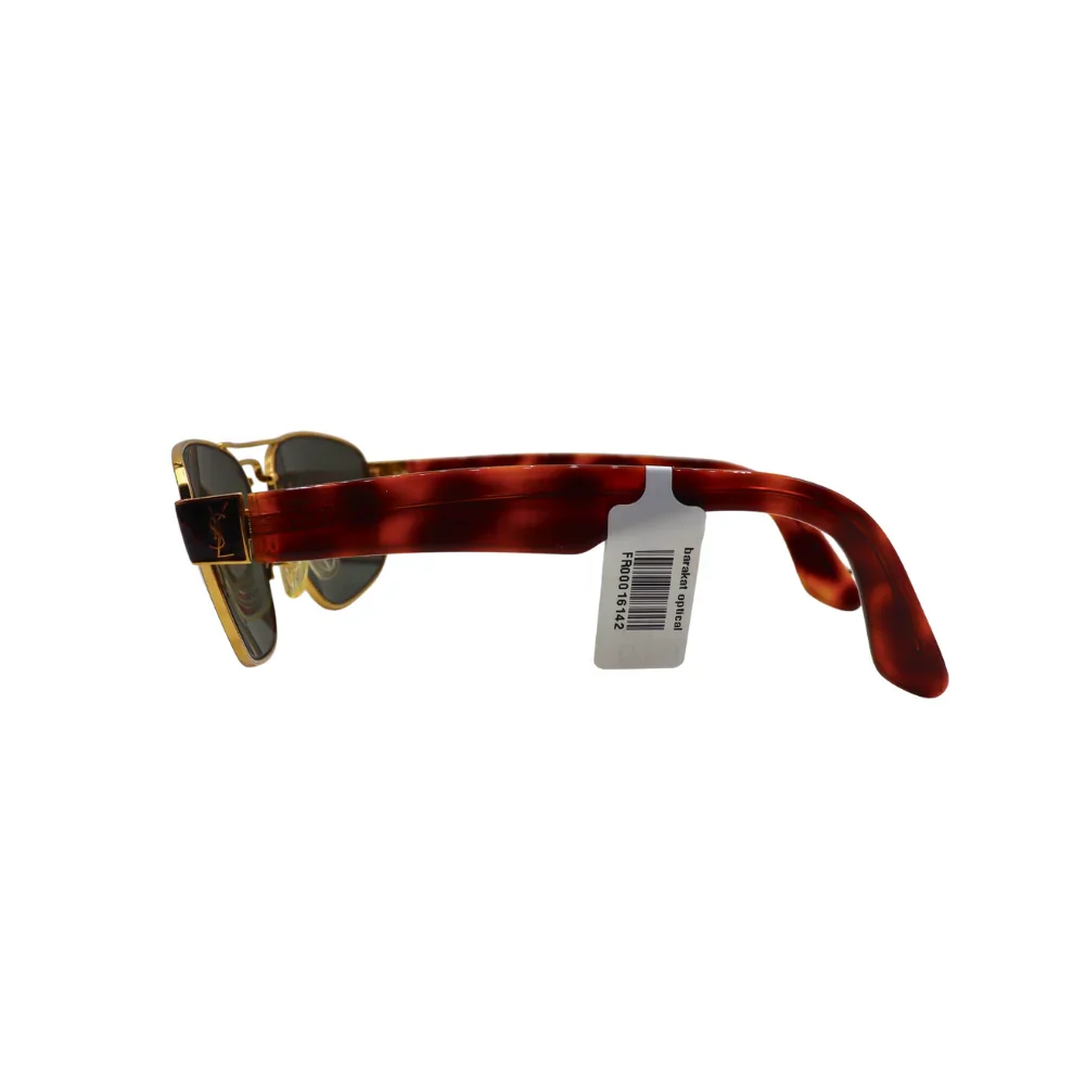 Yves Saint Laurent Brown Aviator Metal Full Rim Sunglasses 6001 - Image 3