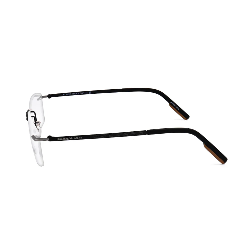 Zegna Rimless Eyeglasses EZ5219 002 Matte Black - Image 3